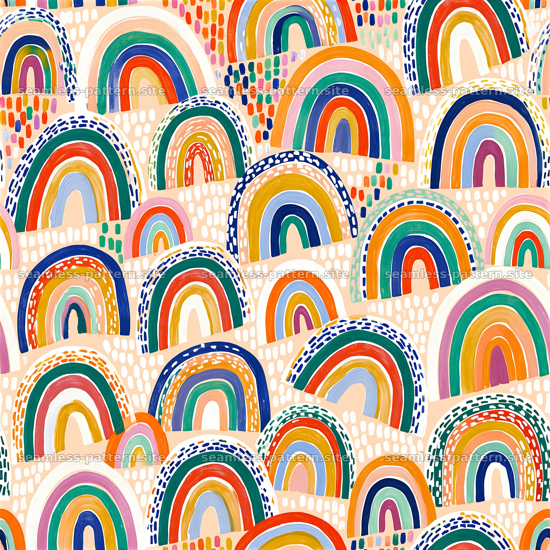 Colorful Rainbow Arch Seamless Pattern — seamless tileable pattern at 8192x8192