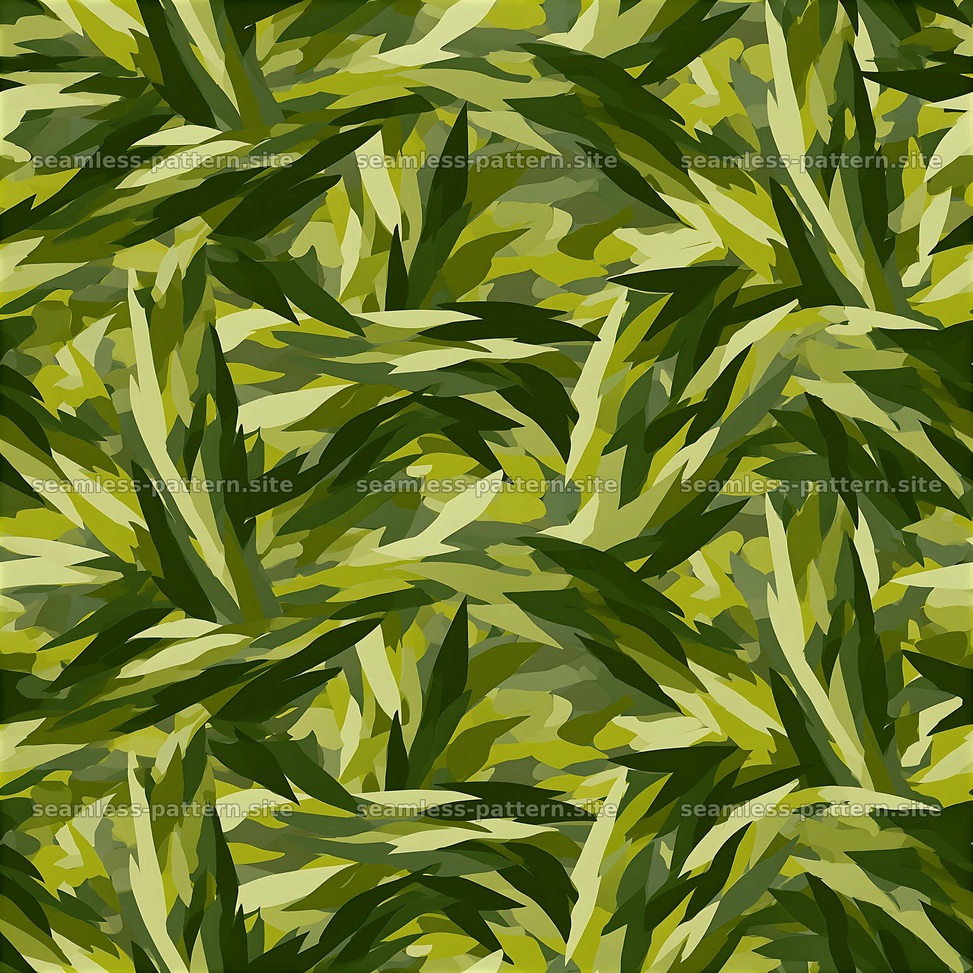 Green camouflage spots seamless texture in various shades of green — seamless tileable pattern at 8192x8192