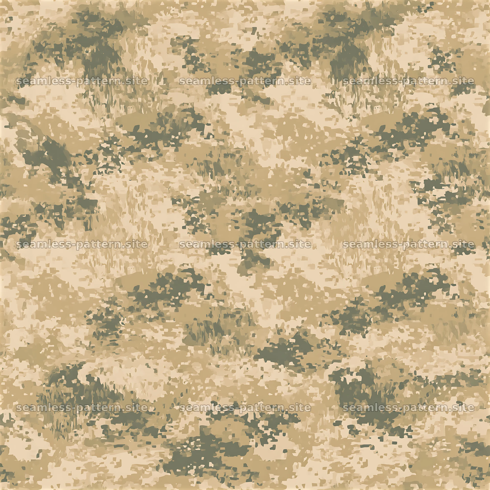 Seamless desert camouflage pattern in tan and olive green colors — seamless tileable pattern at 8192x8192