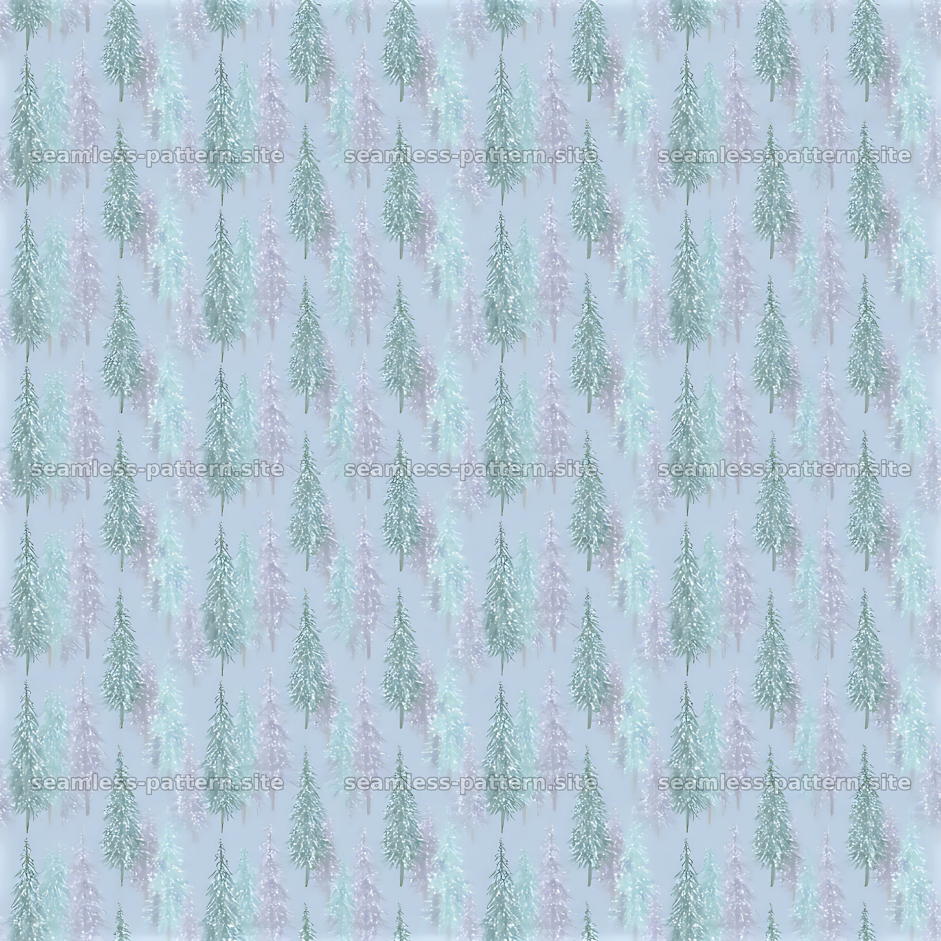 Pastel Tinsel Christmas Tree Seamless Pattern — seamless tileable pattern at 8192x8192