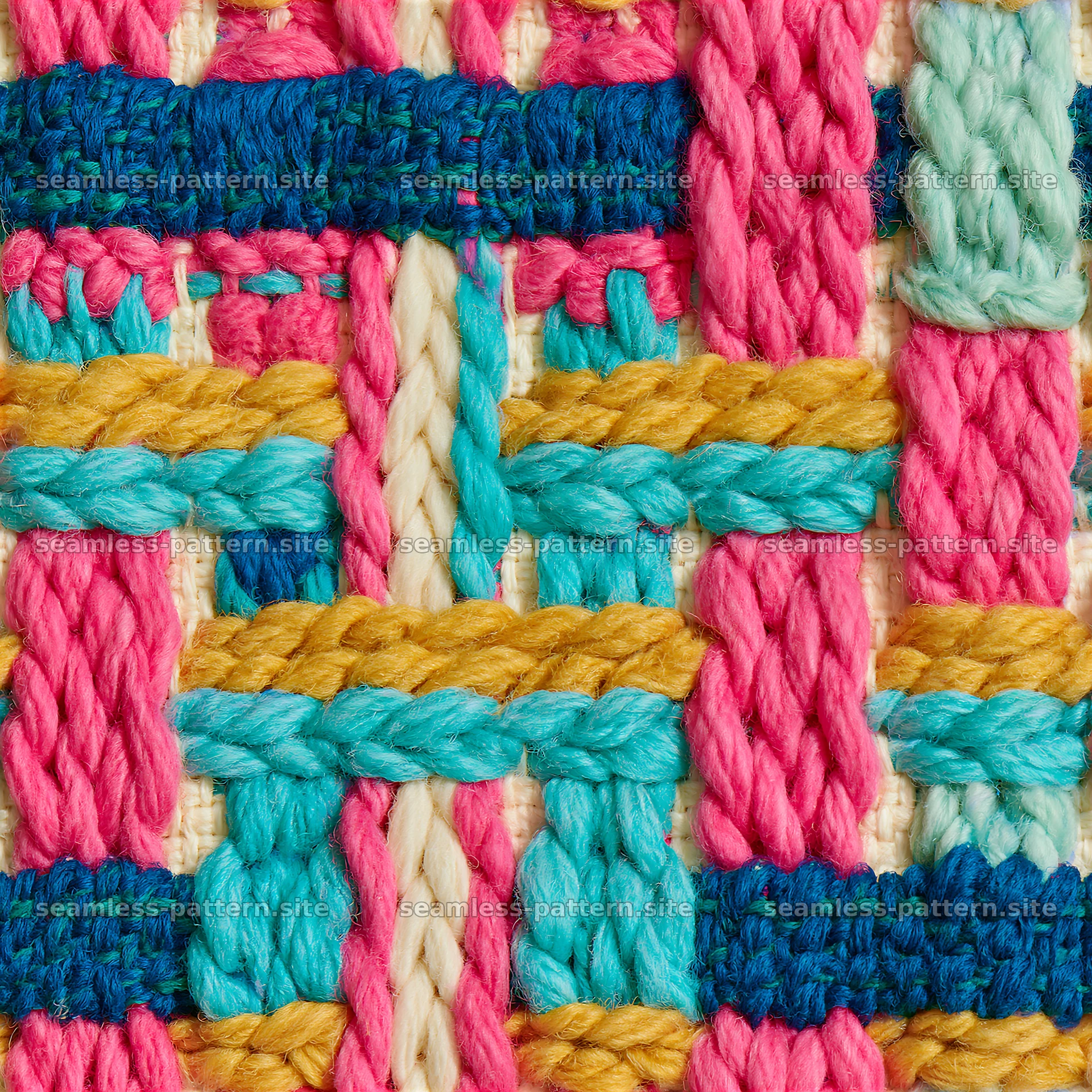 Colorful woven yarn texture pattern — seamless tileable pattern at 8192x8192
