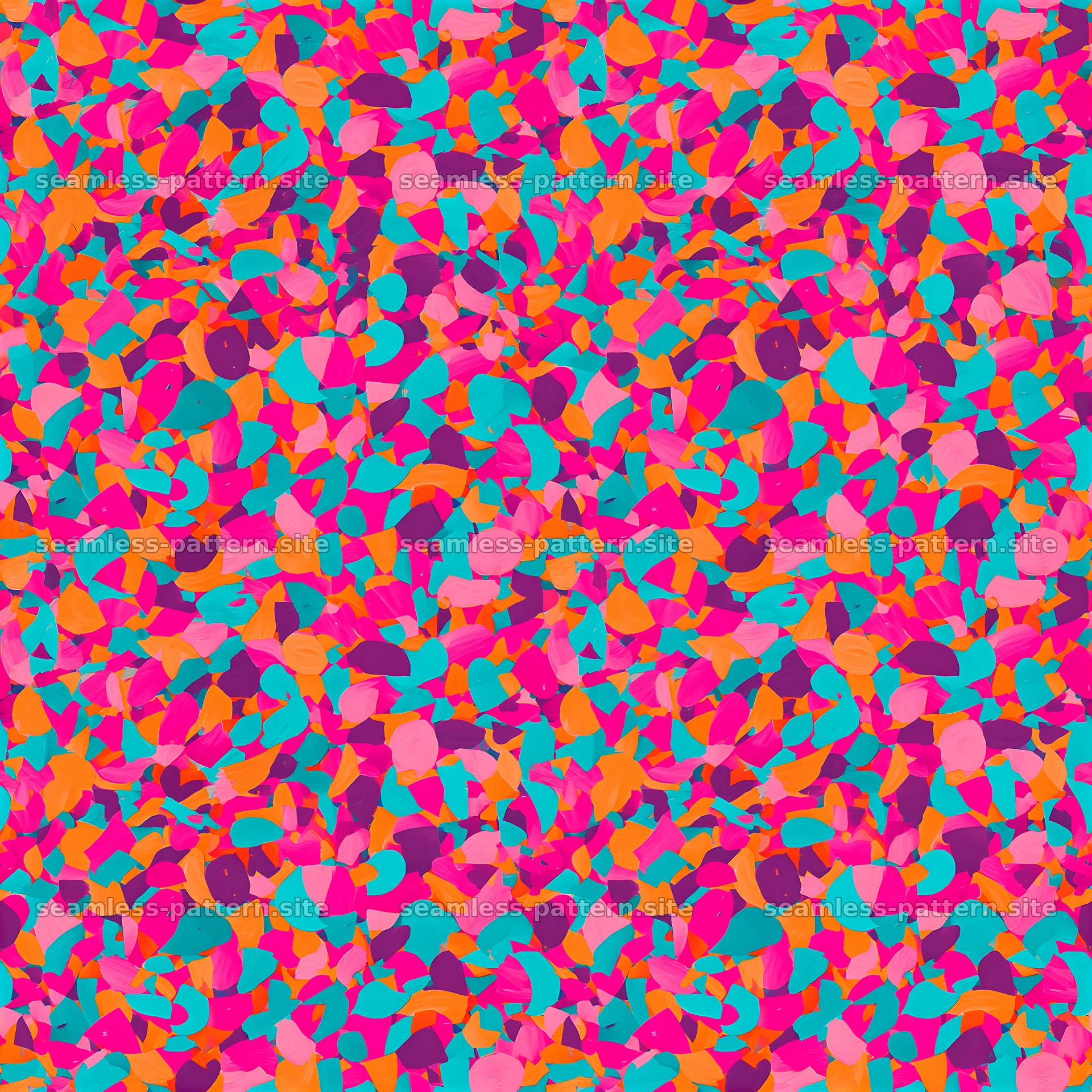 Vivid abstract shapes seamless pattern with colorful overlapping forms — seamless tileable pattern at 8192x8192