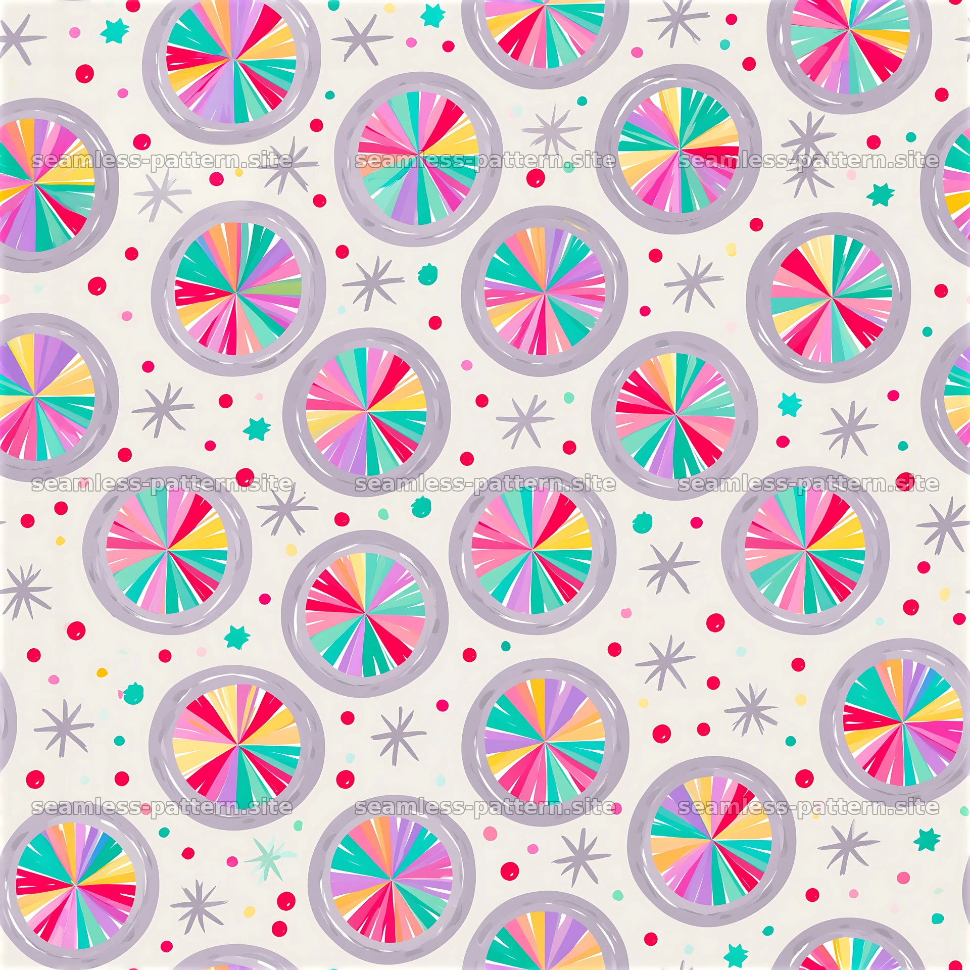 Colorful radial circle seamless pattern — seamless tileable pattern at 8192x8192