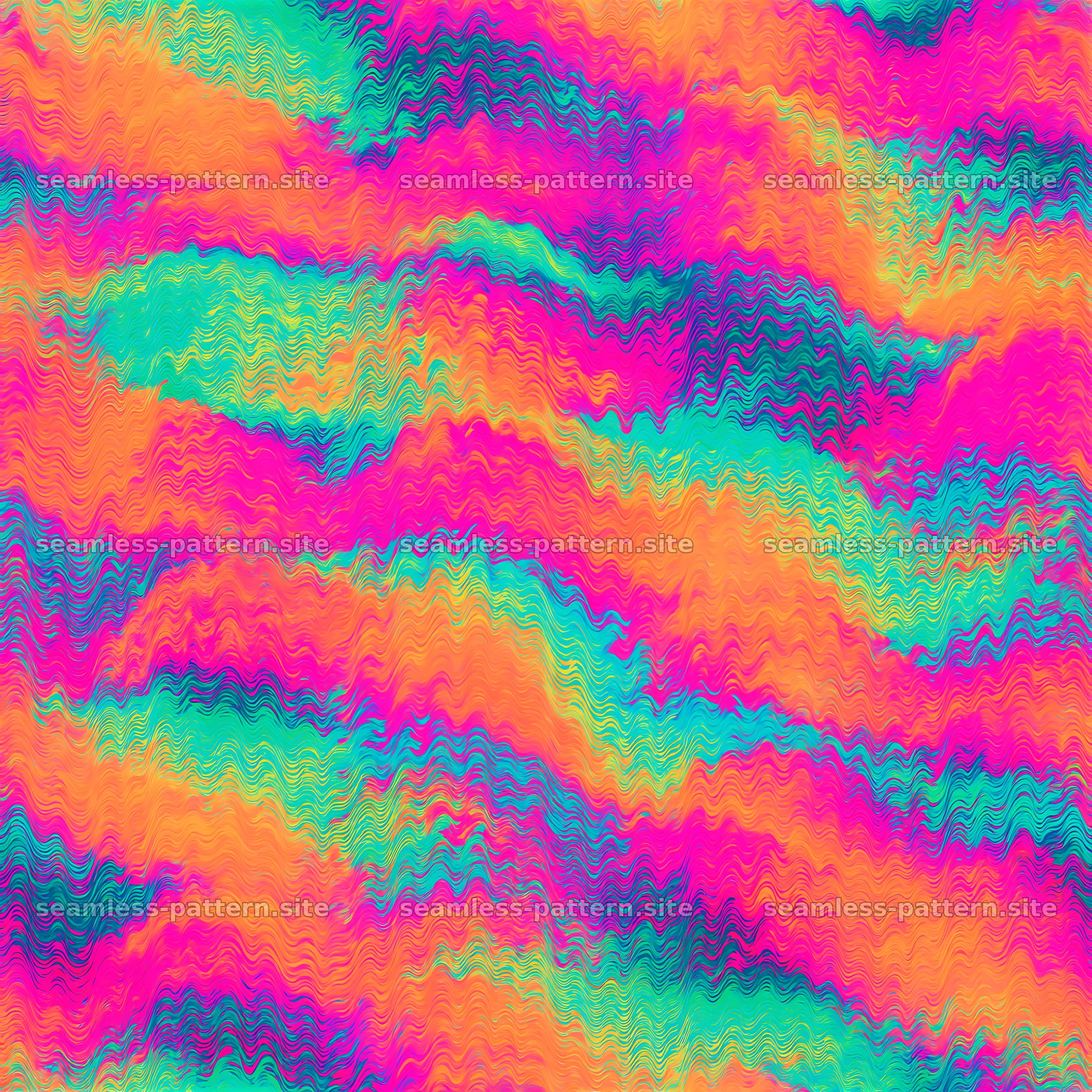 Funky Wavy Tileable Texture in Neon Colors — seamless tileable pattern at 8192x8192