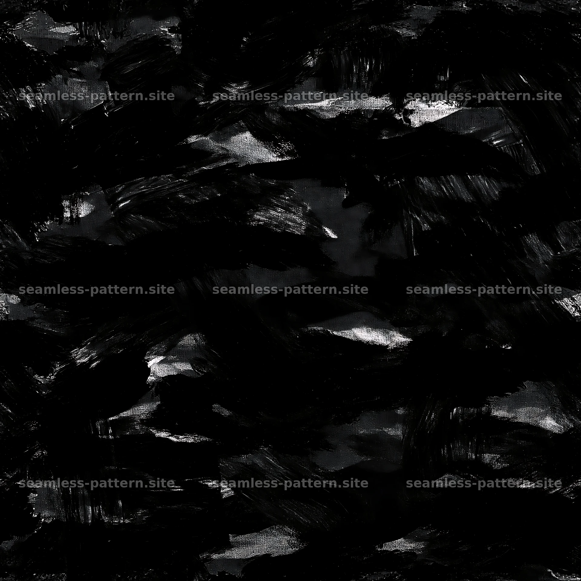 Seamless black camouflage brushstroke pattern design — seamless tileable pattern