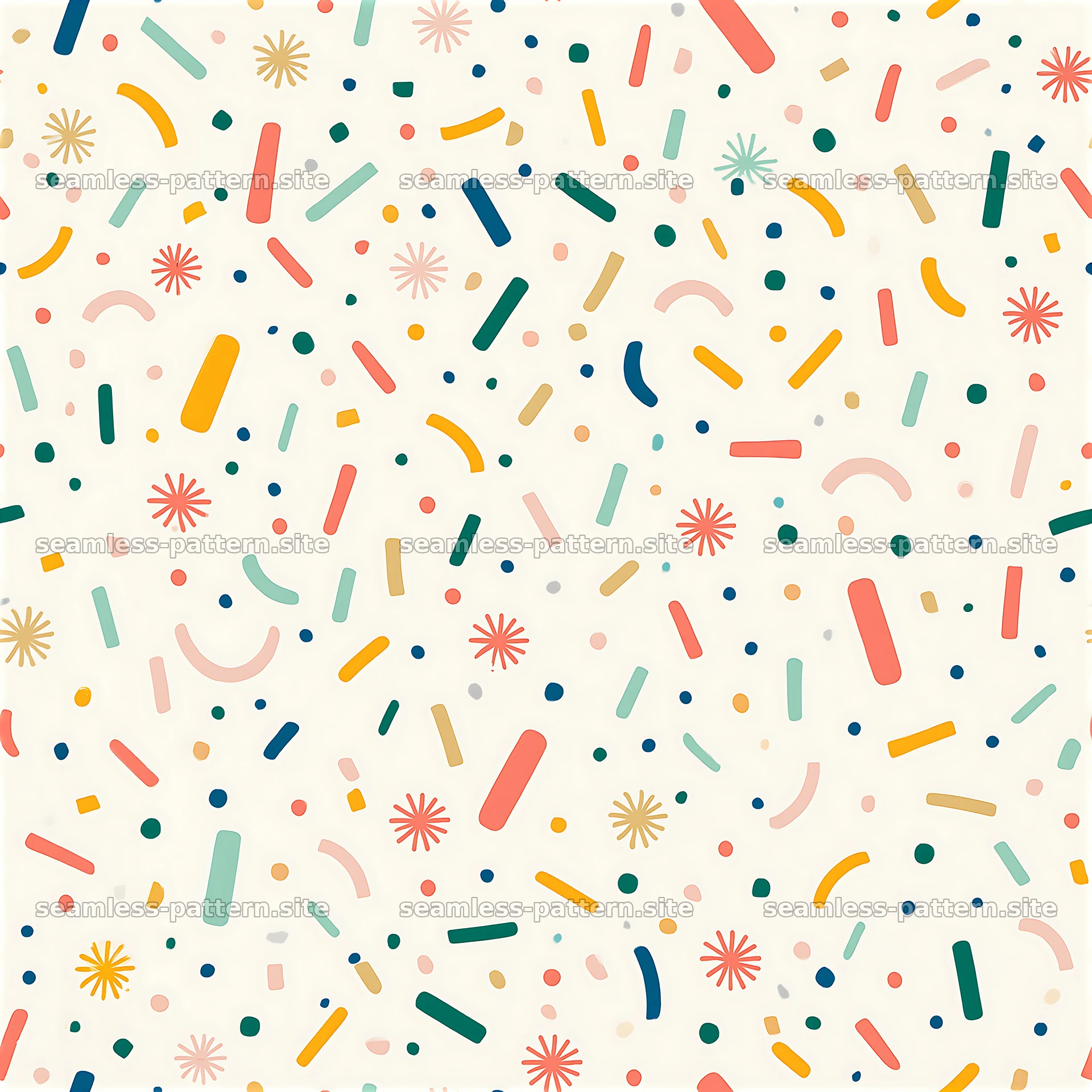 Colorful birthday sprinkles seamless pattern — seamless tileable pattern at 8192x8192