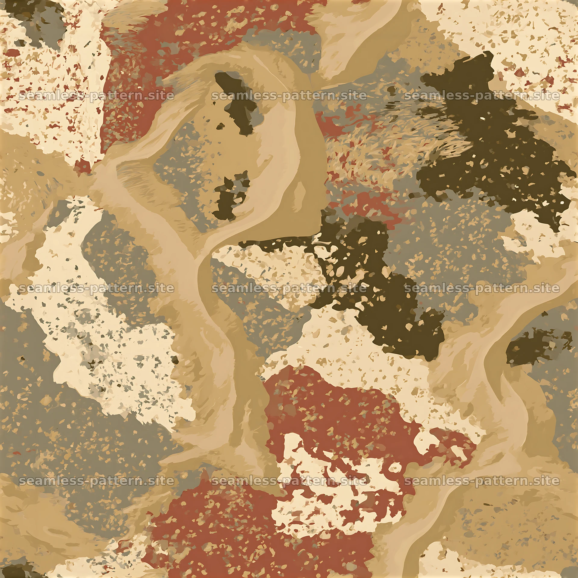 Seamless camouflage pattern with desert sand textures and earthy — seamless tileable pattern at 8192x8192