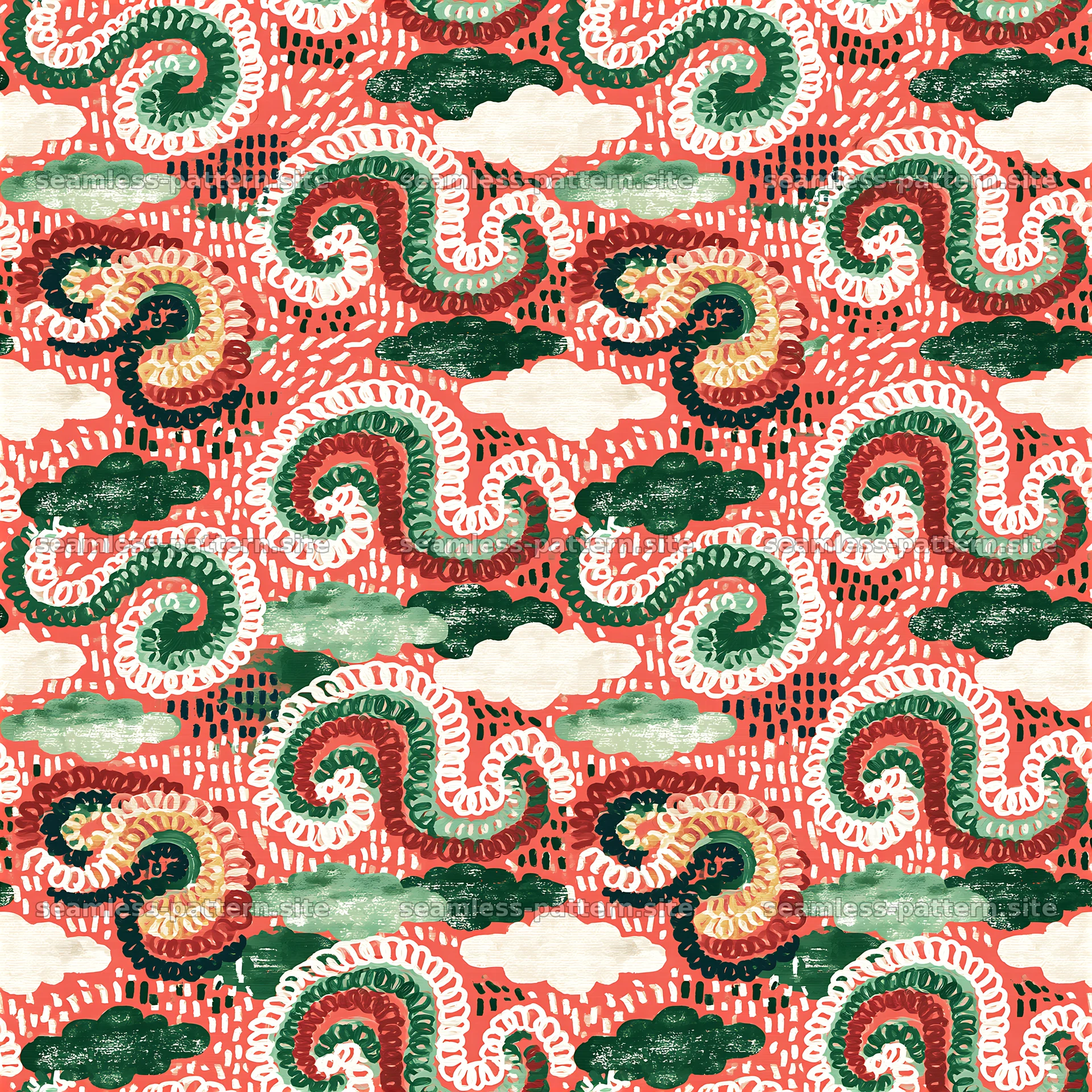 Funky Scribble Paisley Seamless Pattern — seamless tileable pattern at 8192x8192
