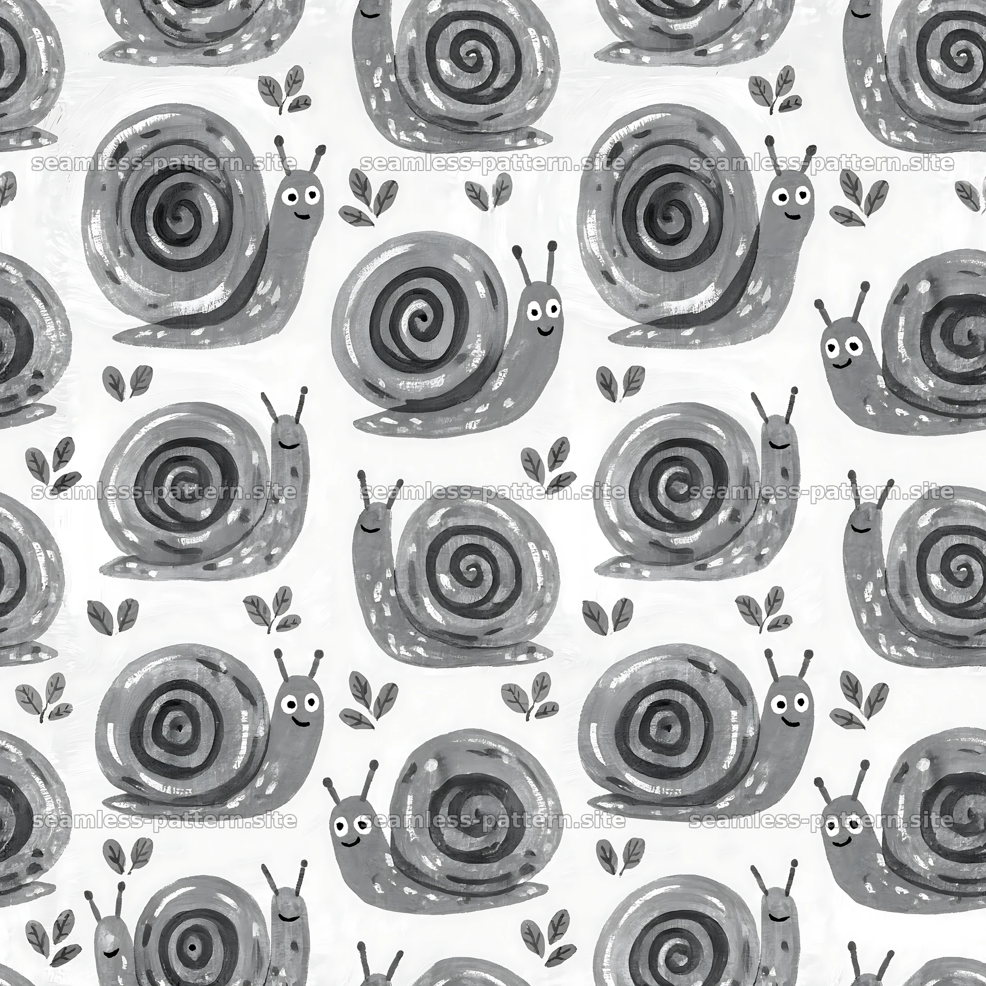 Crimson snail repeating pattern for fabric and wallpaper — seamless tileable pattern