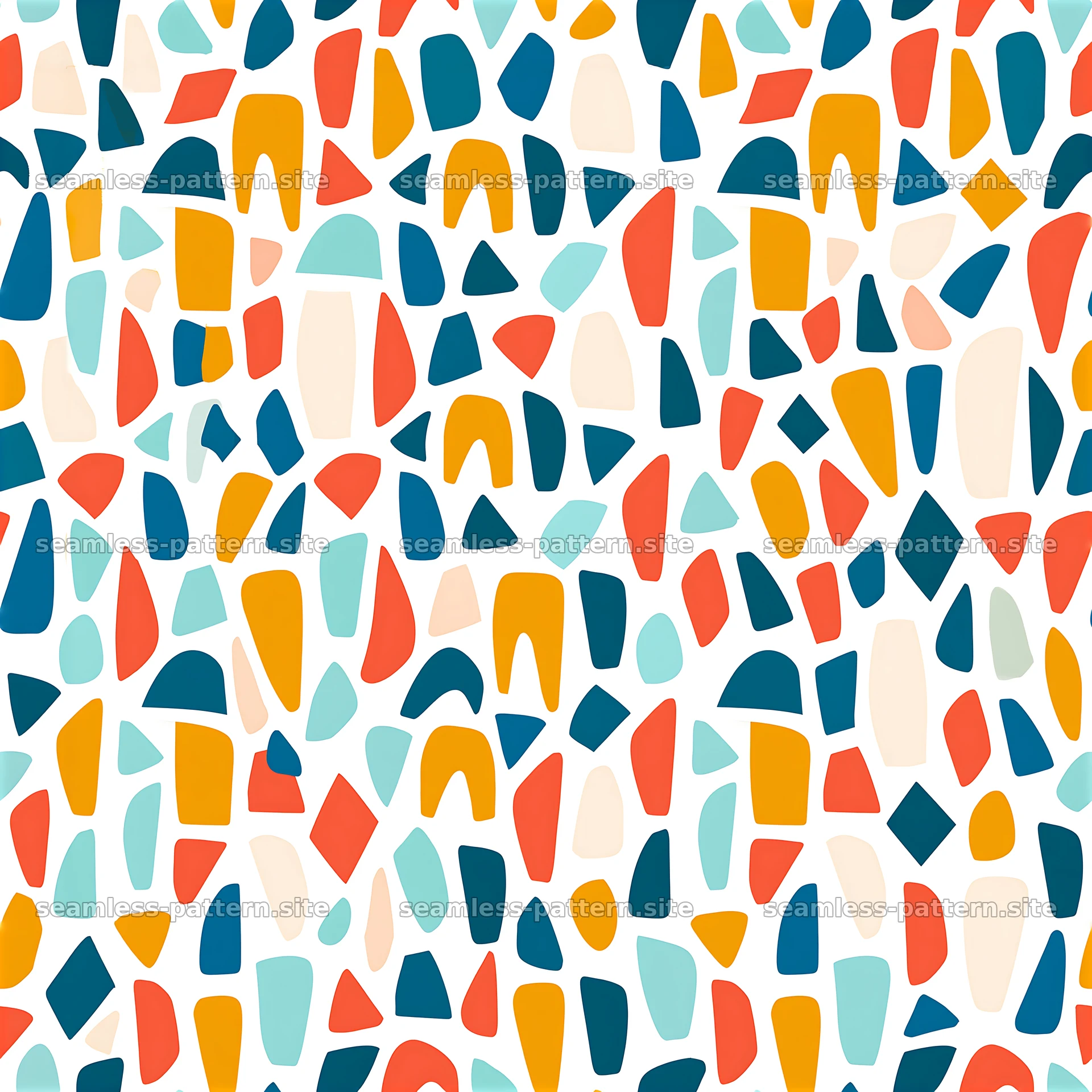 Bright Coral Shapes Seamless Pattern — seamless tileable pattern at 8192x8192