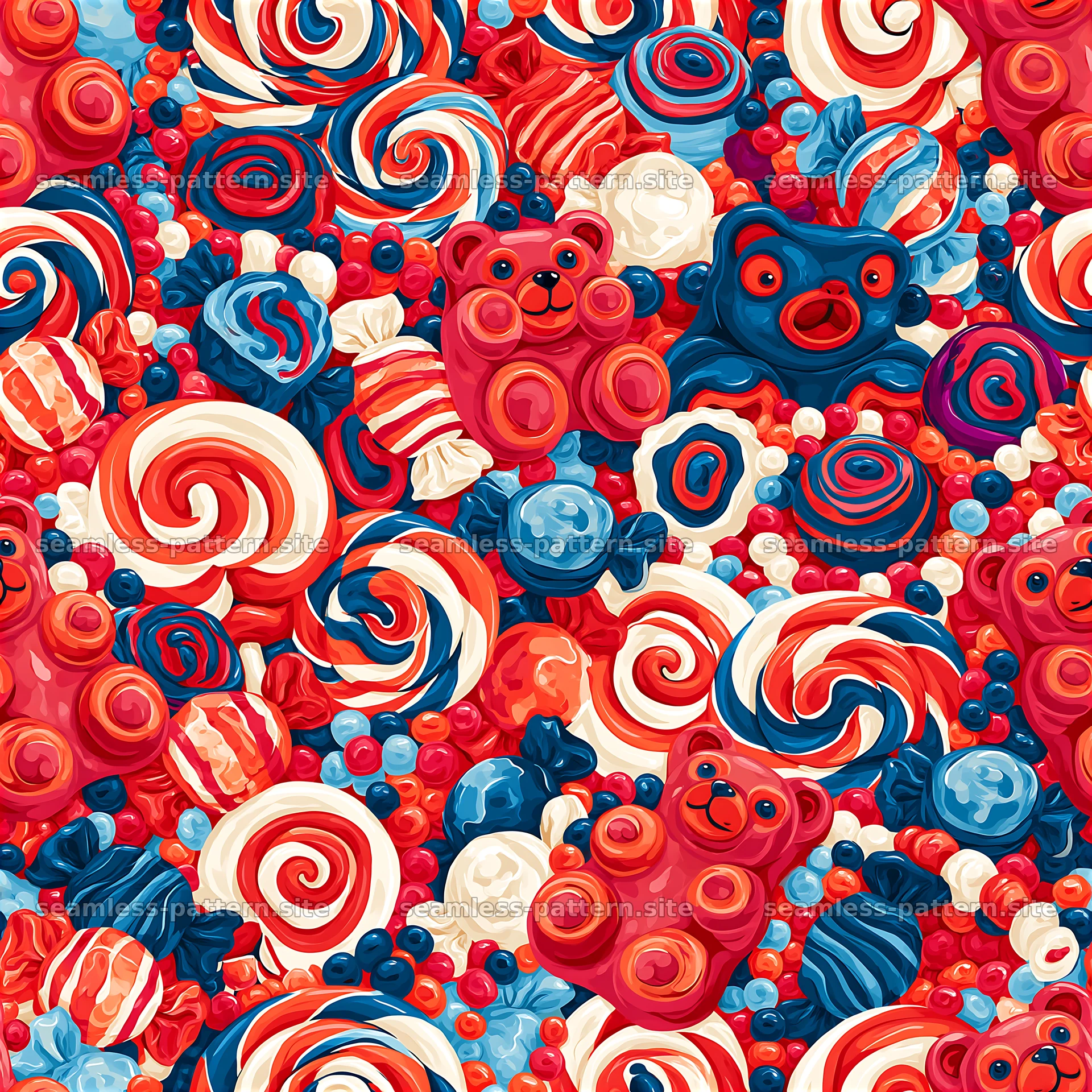 Colorful Candy and Lollipop Seamless Pattern — seamless tileable pattern at 8192x8192