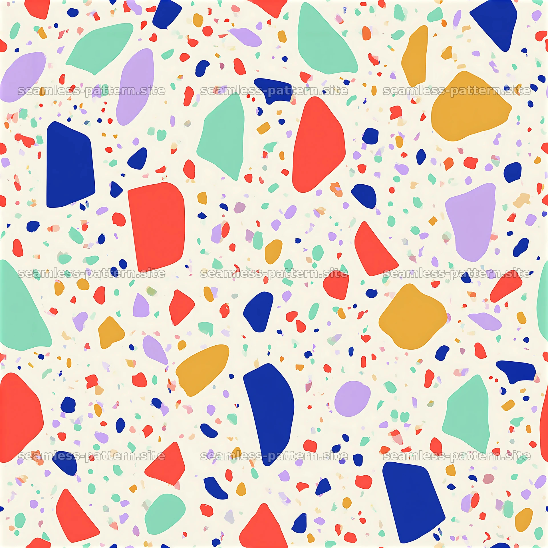 Colorful Terrazzo Shapes Seamless Pattern — seamless tileable pattern at 8192x8192