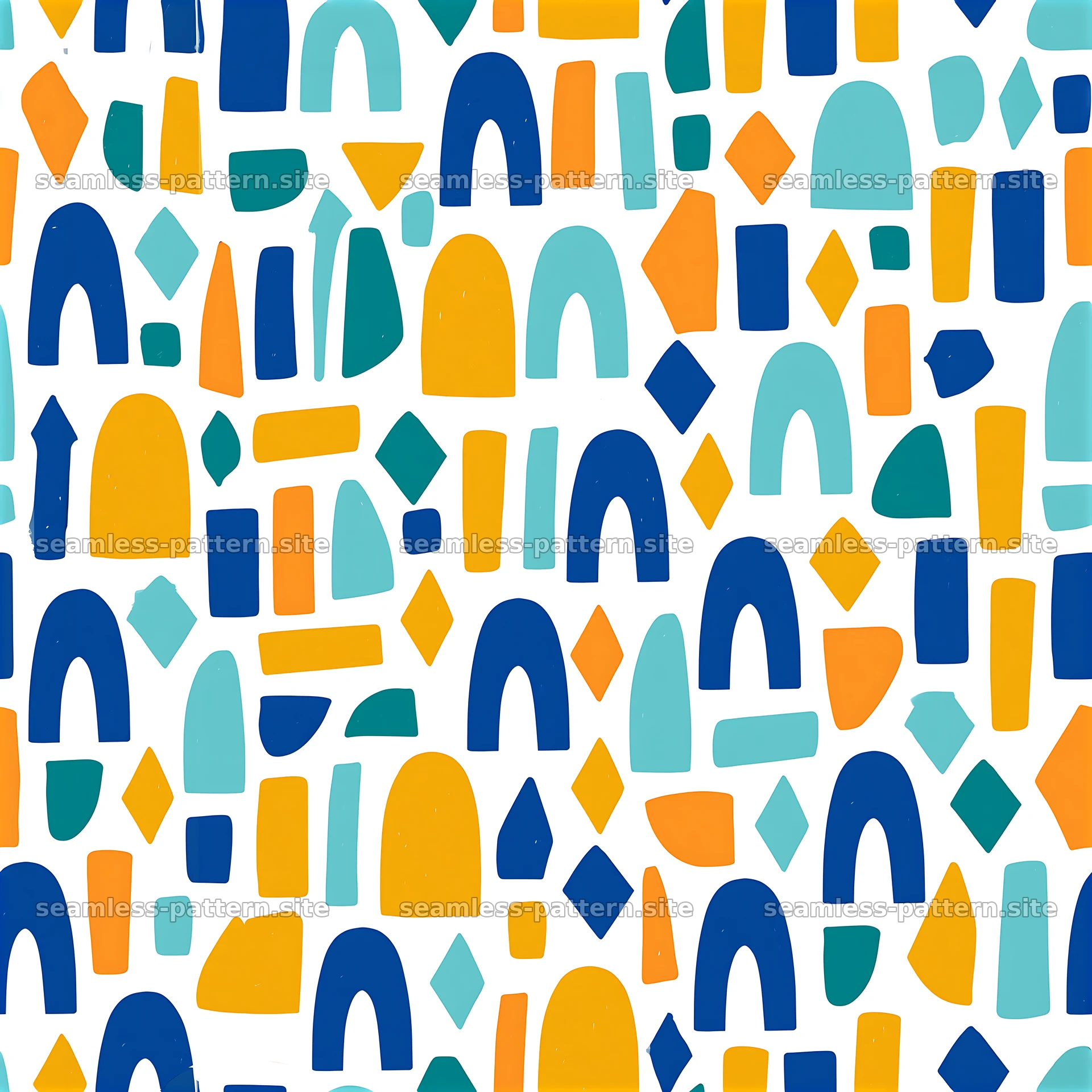 Colorful random shapes seamless pattern for fabric and wallpaper — seamless tileable pattern at 8192x8192