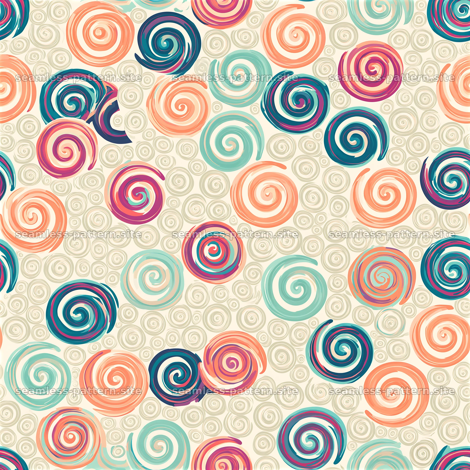 Colorful swirl pattern on a light background — seamless tileable pattern at 8192x8192
