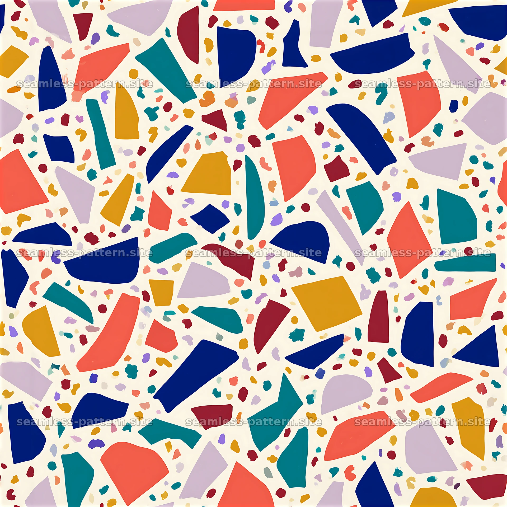 Colorful fragmented shapes seamless pattern with various colors and — seamless tileable pattern at 8192x8192