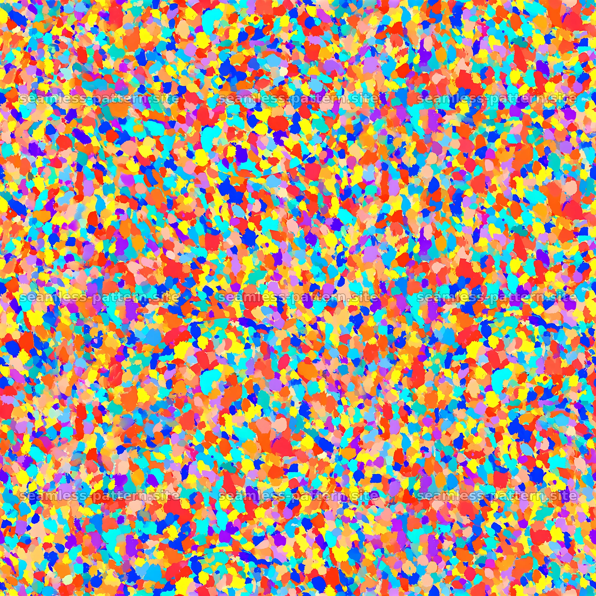 Bright multicolor flecks create a lively seamless pattern — seamless tileable pattern at 8192x8192