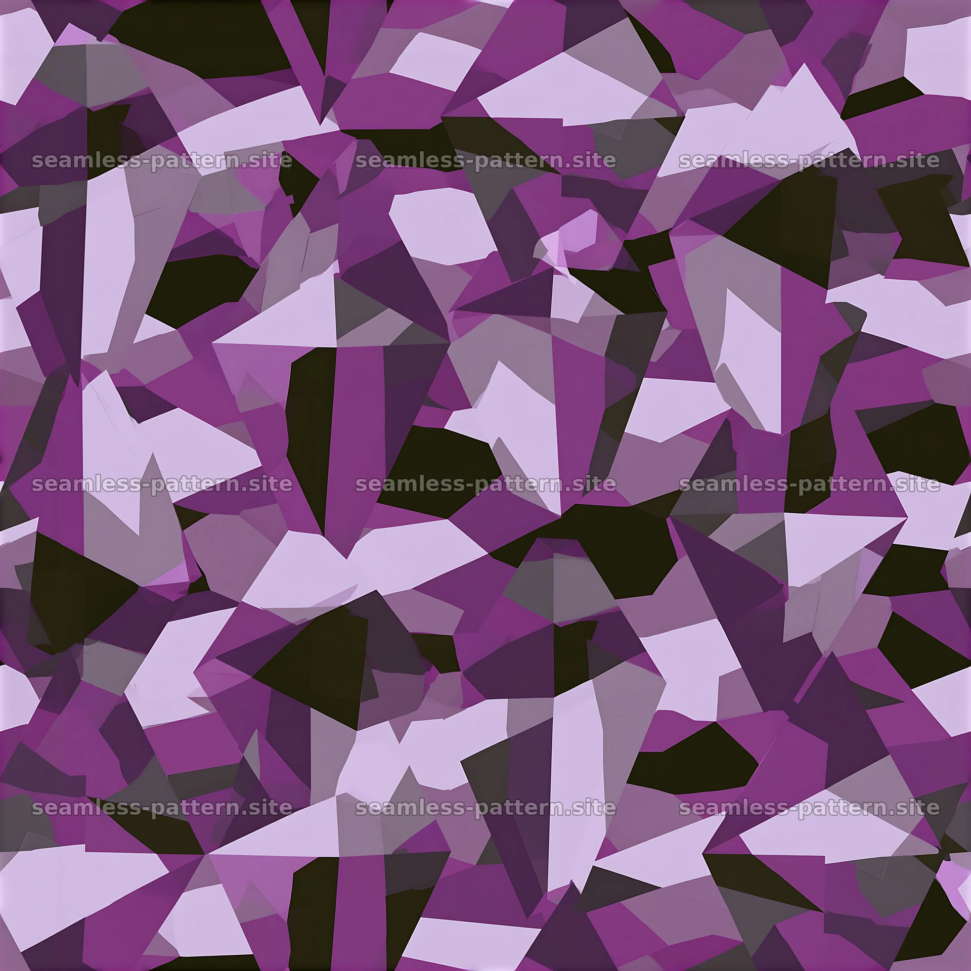 Purple geometric military camouflage seamless pattern for textile design — seamless tileable pattern at 8192x8192