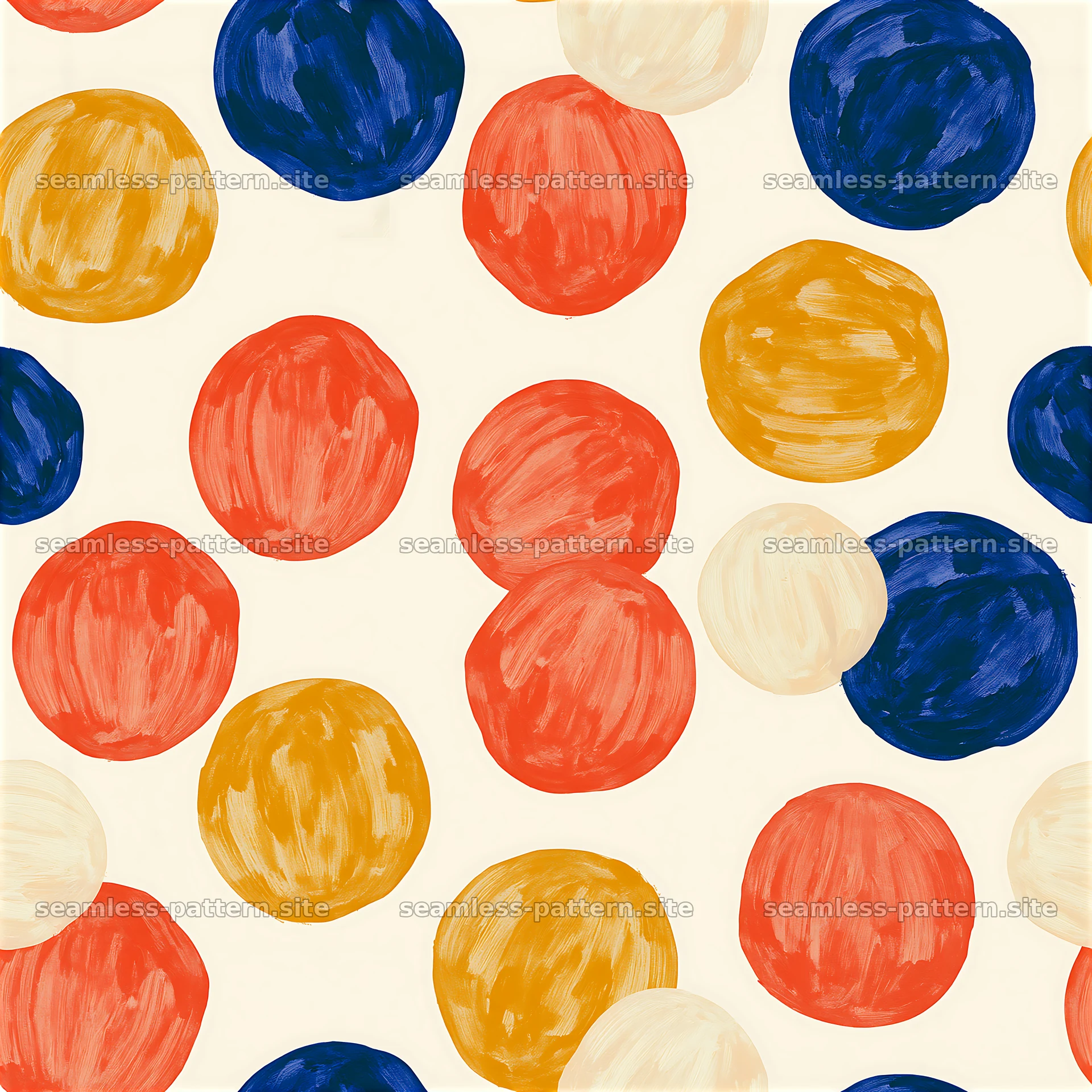 Bold painted dots tileable pattern with bright colors — seamless tileable pattern at 8192x8192