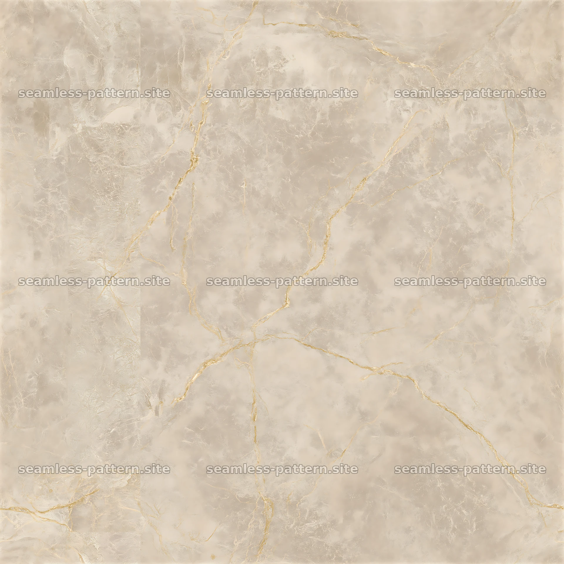 Seamless marble slab texture with gold veins in a light neutral color — seamless tileable pattern at 8192x8192
