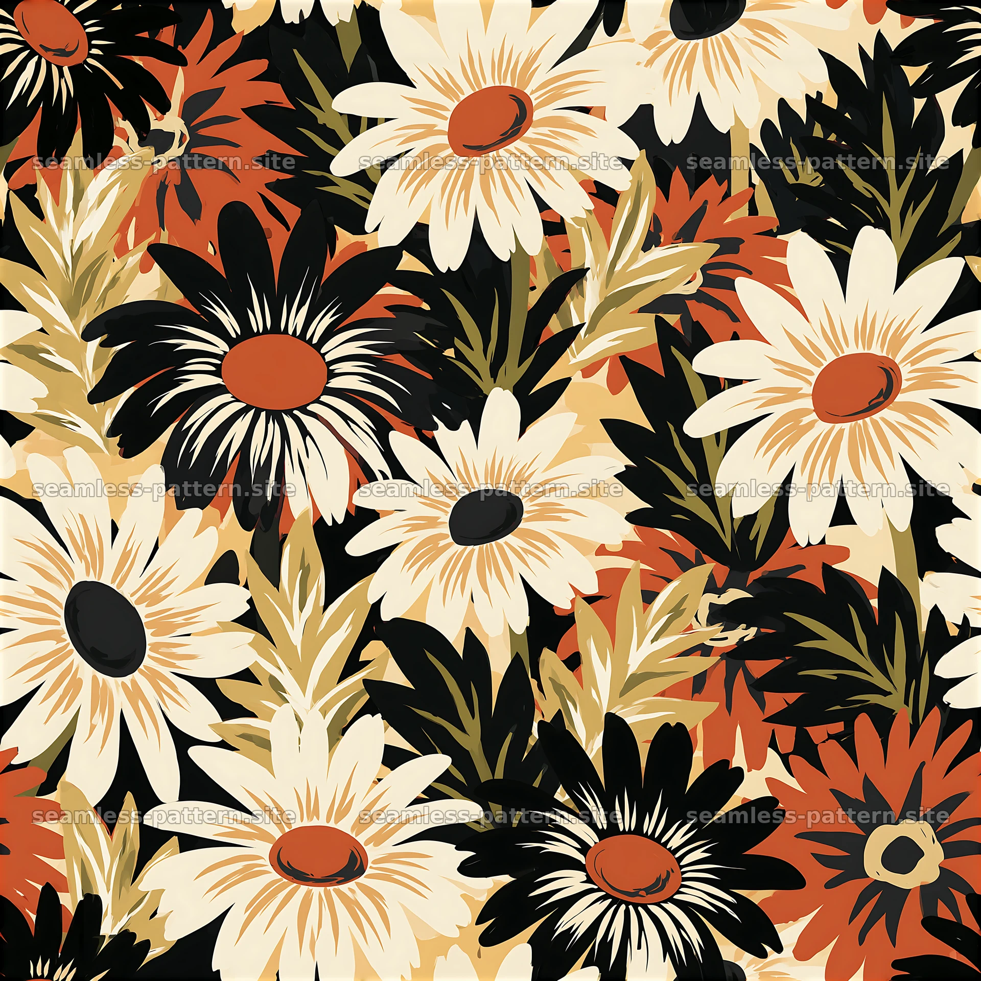 Bohemian flower seamless pattern in a colorful floral design — seamless tileable pattern at 8192x8192
