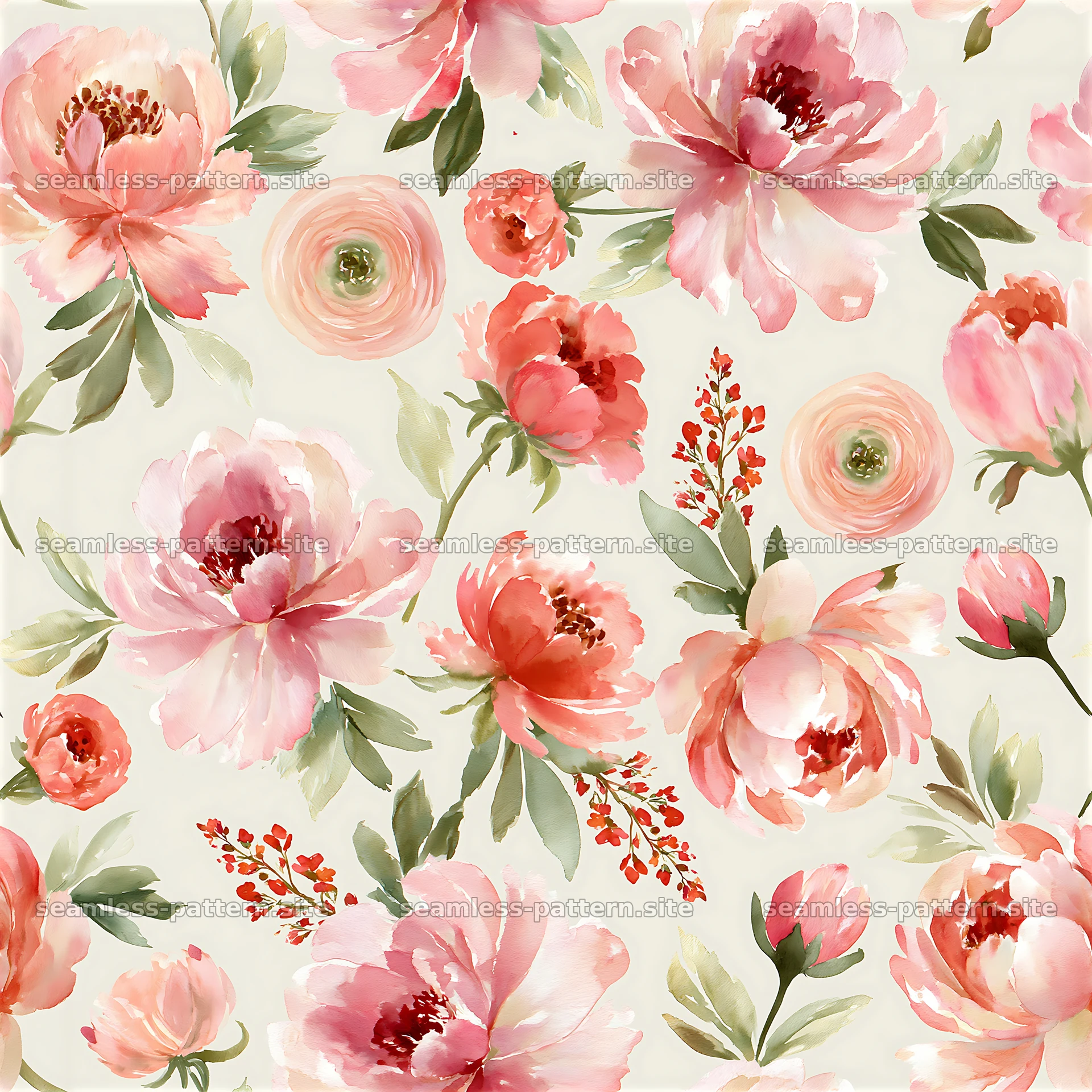 Watercolor flower seamless texture design for various uses — seamless tileable pattern at 8192x8192
