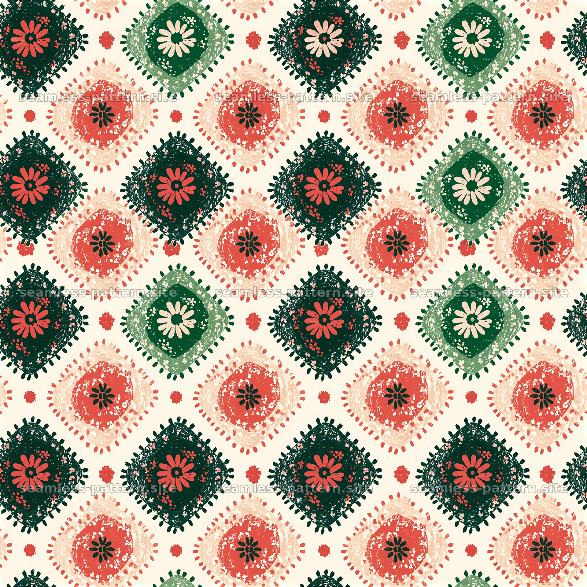 Colorful Floral Medallion Quilt Seamless Pattern — seamless tileable pattern at 8192x8192