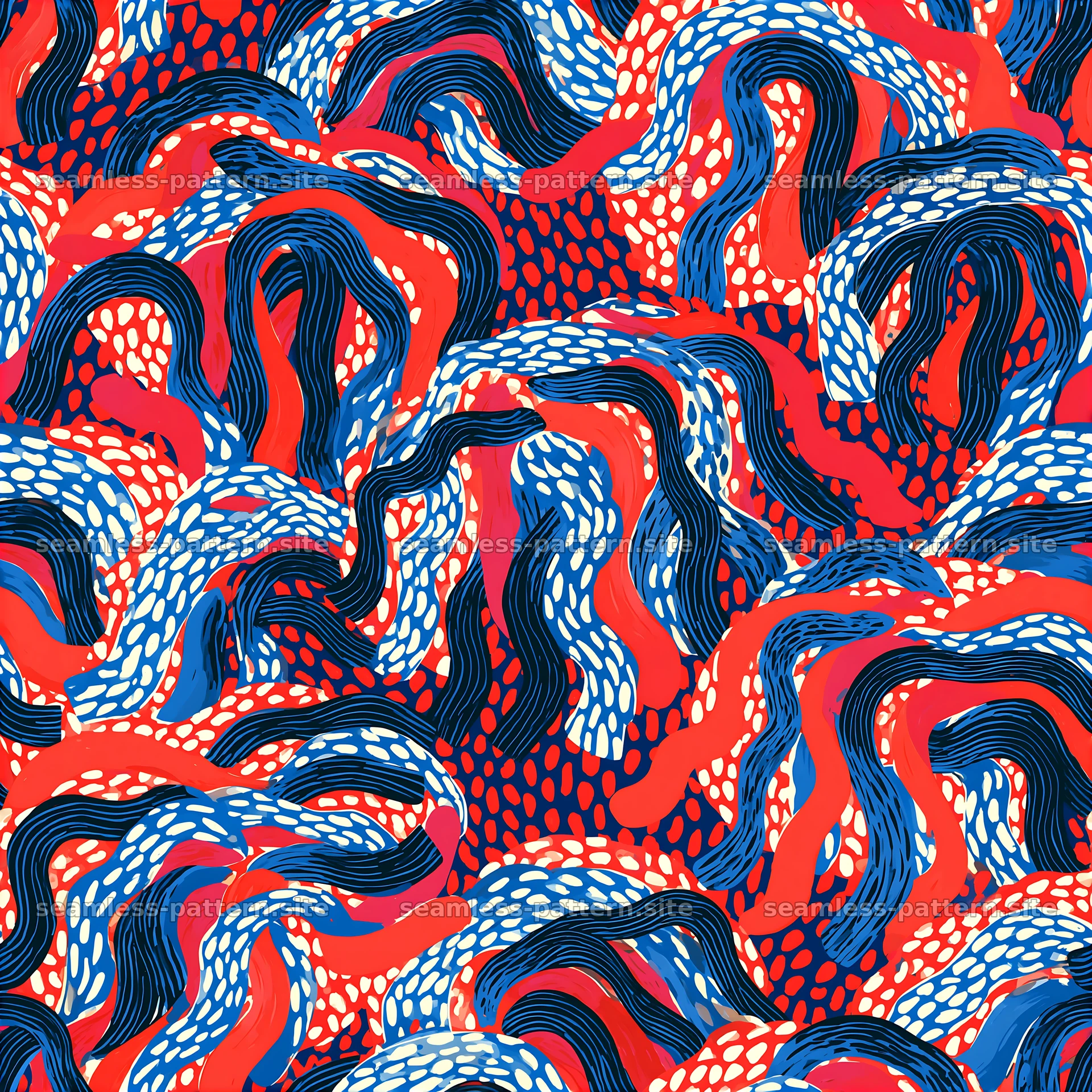 Colorful abstract pattern with flowing lines and shapes — seamless tileable pattern at 8192x8192