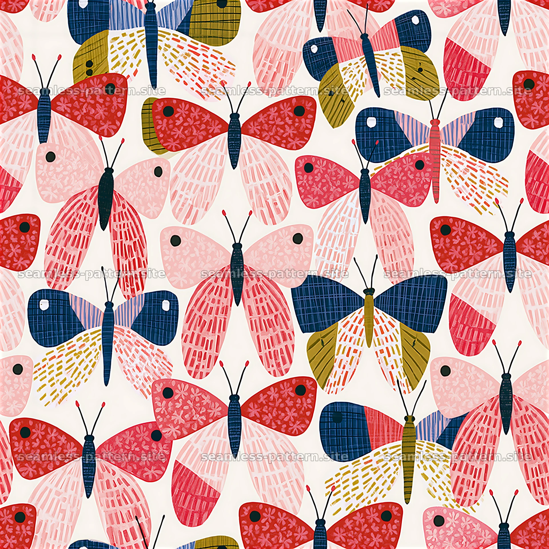 Colorful Butterfly Seamless Pattern — seamless tileable pattern at 8192x8192