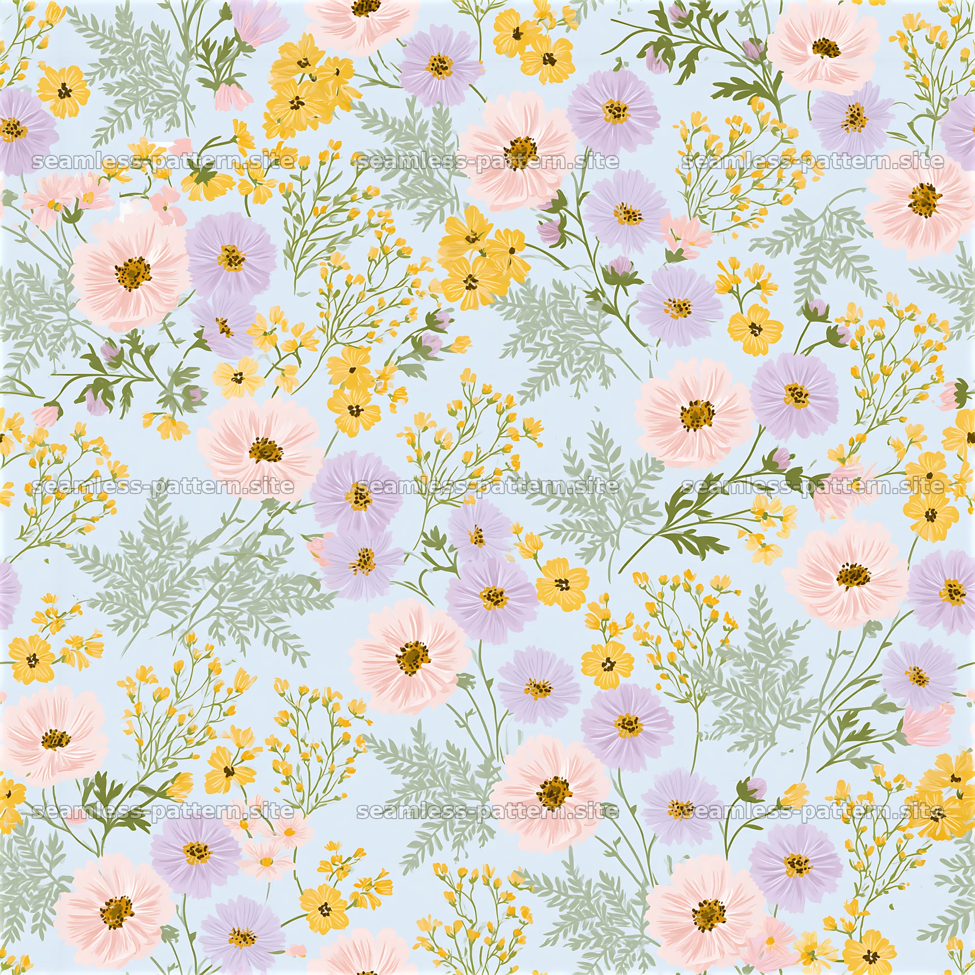 Dense flower repeating pattern fills the surface with delicate details — seamless tileable pattern at 8192x8192