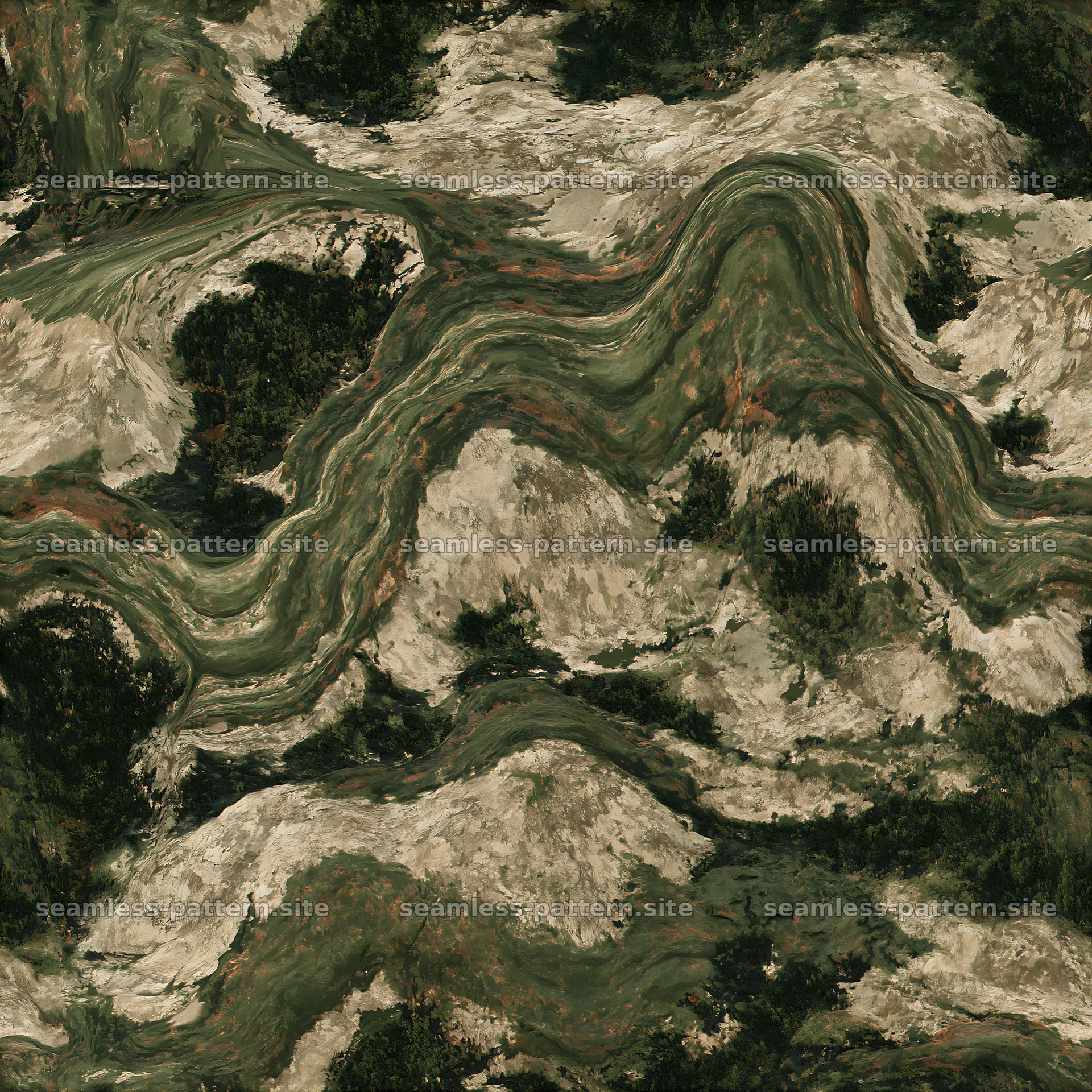 Seamless Green and Beige Marbled Camouflage Texture — seamless tileable pattern at 8192x8192