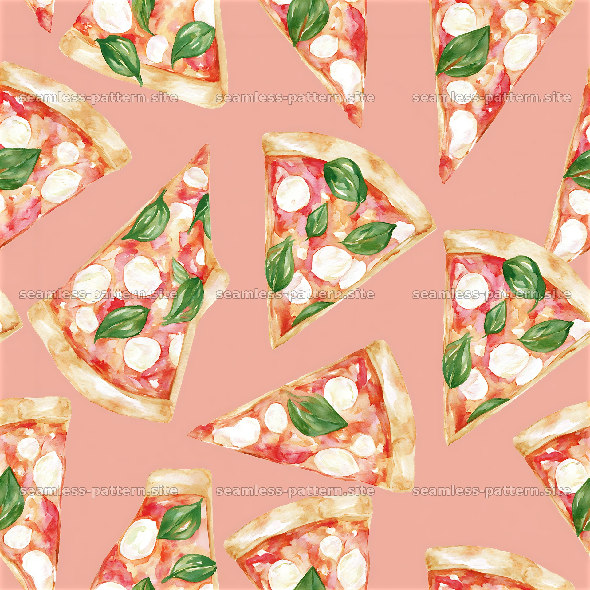 Seamless kitchen decor pizza pattern for home and restaurant use — seamless tileable pattern at 8192x8192