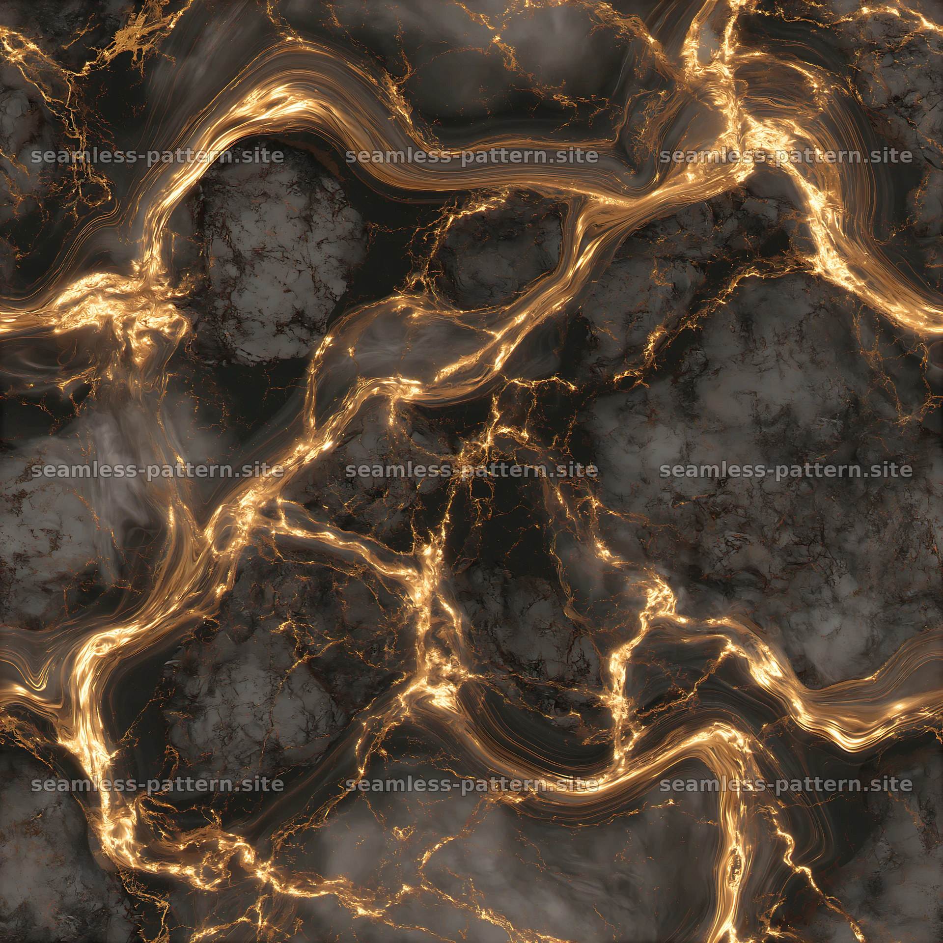 Glossy gold veined marble pattern with natural dark tones — seamless tileable pattern at 8192x8192
