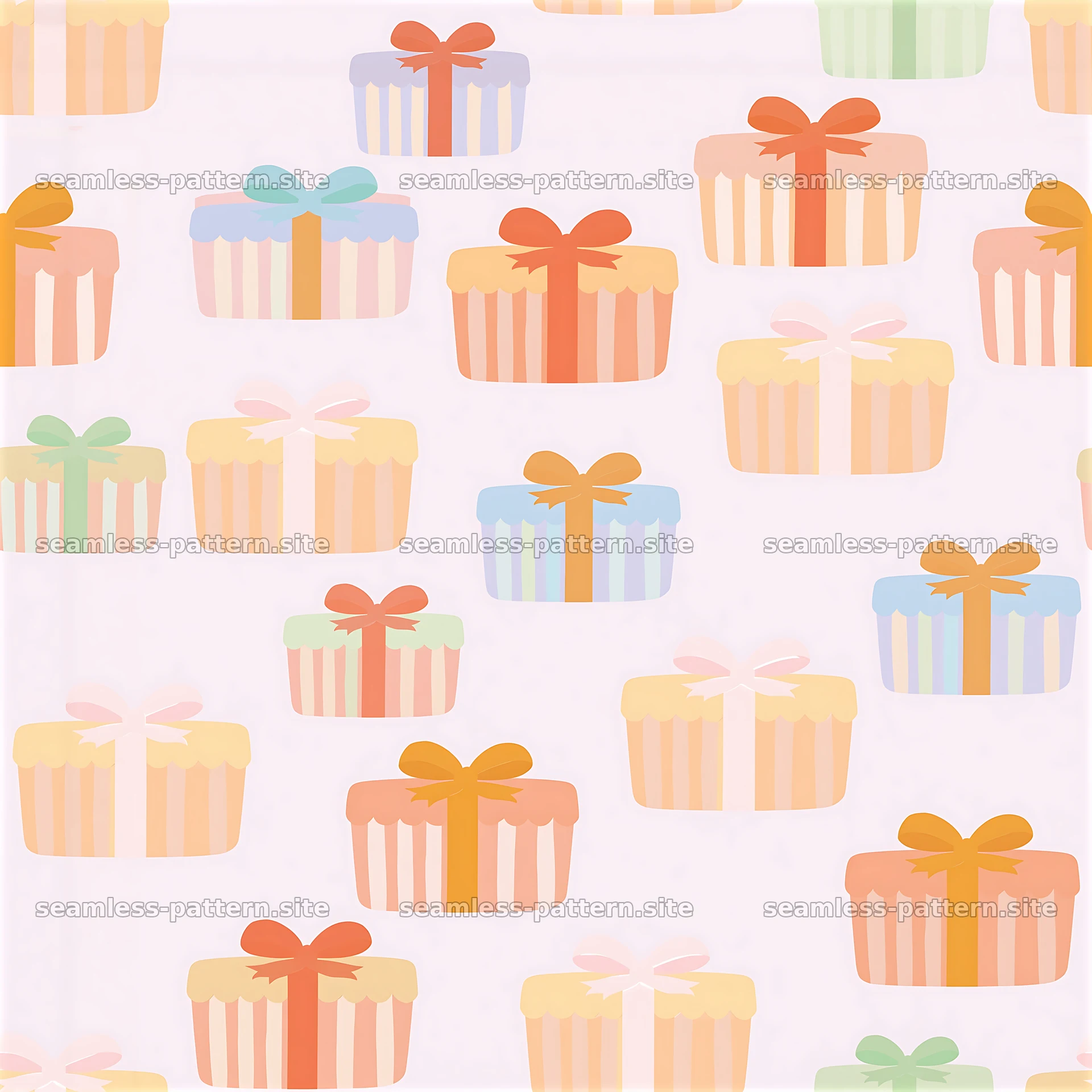 Pastel Birthday Gift Box Seamless Pattern — seamless tileable pattern at 8192x8192