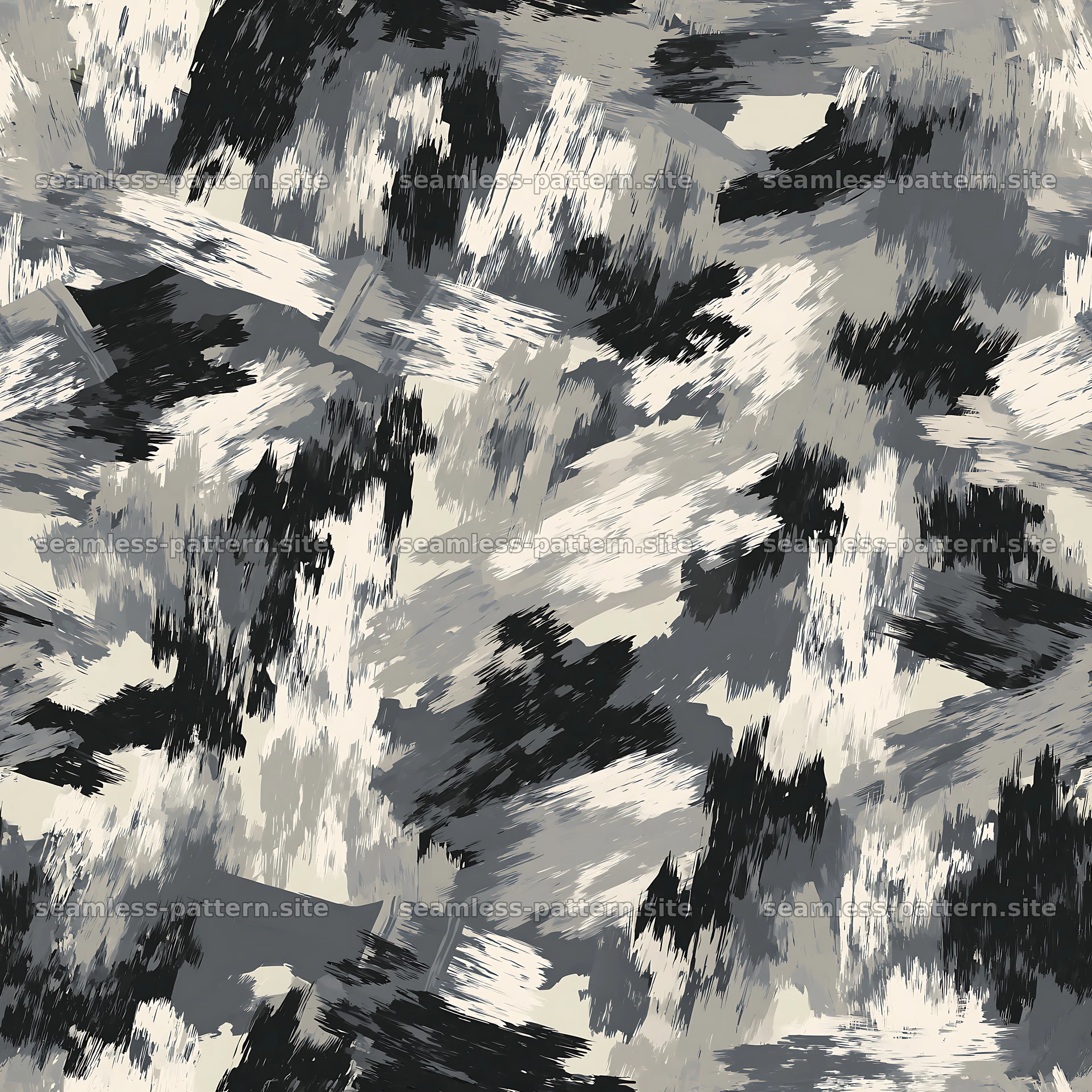 Seamless gray camouflage brushstroke pattern — seamless tileable pattern