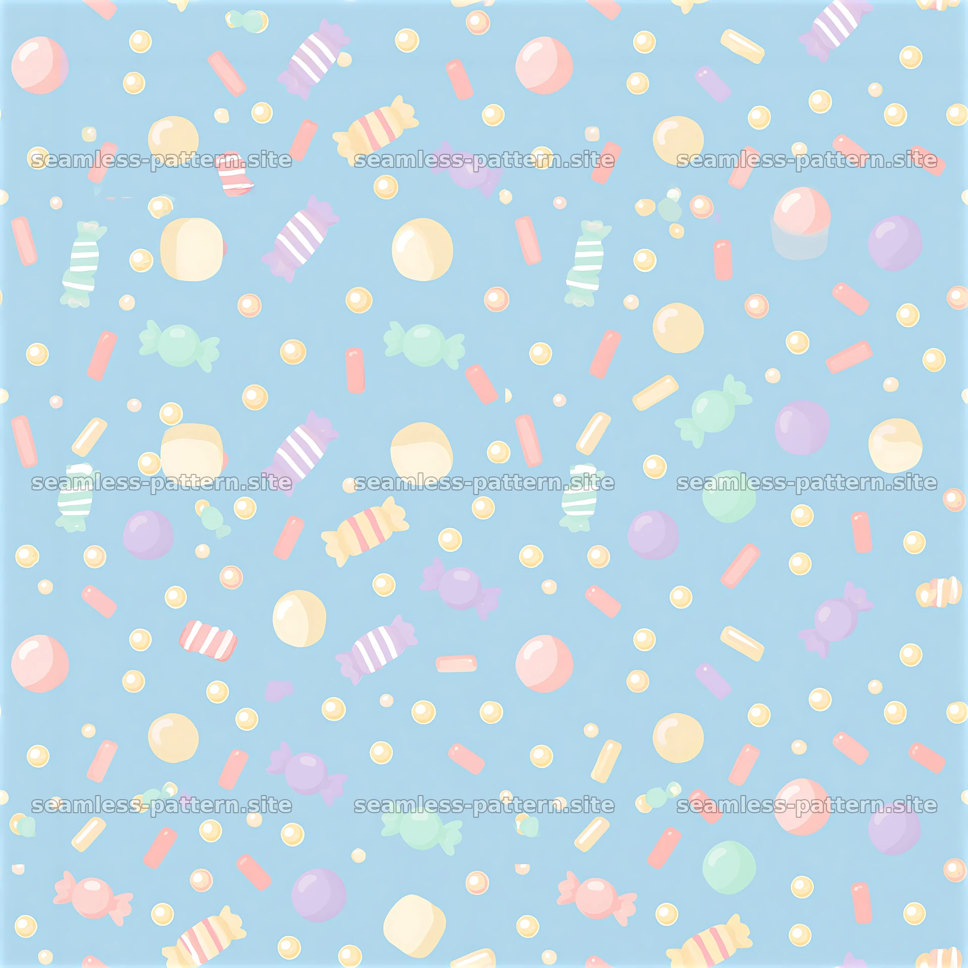 Colorful candy seamless pattern for playful and fun designs — seamless tileable pattern at 8192x8192