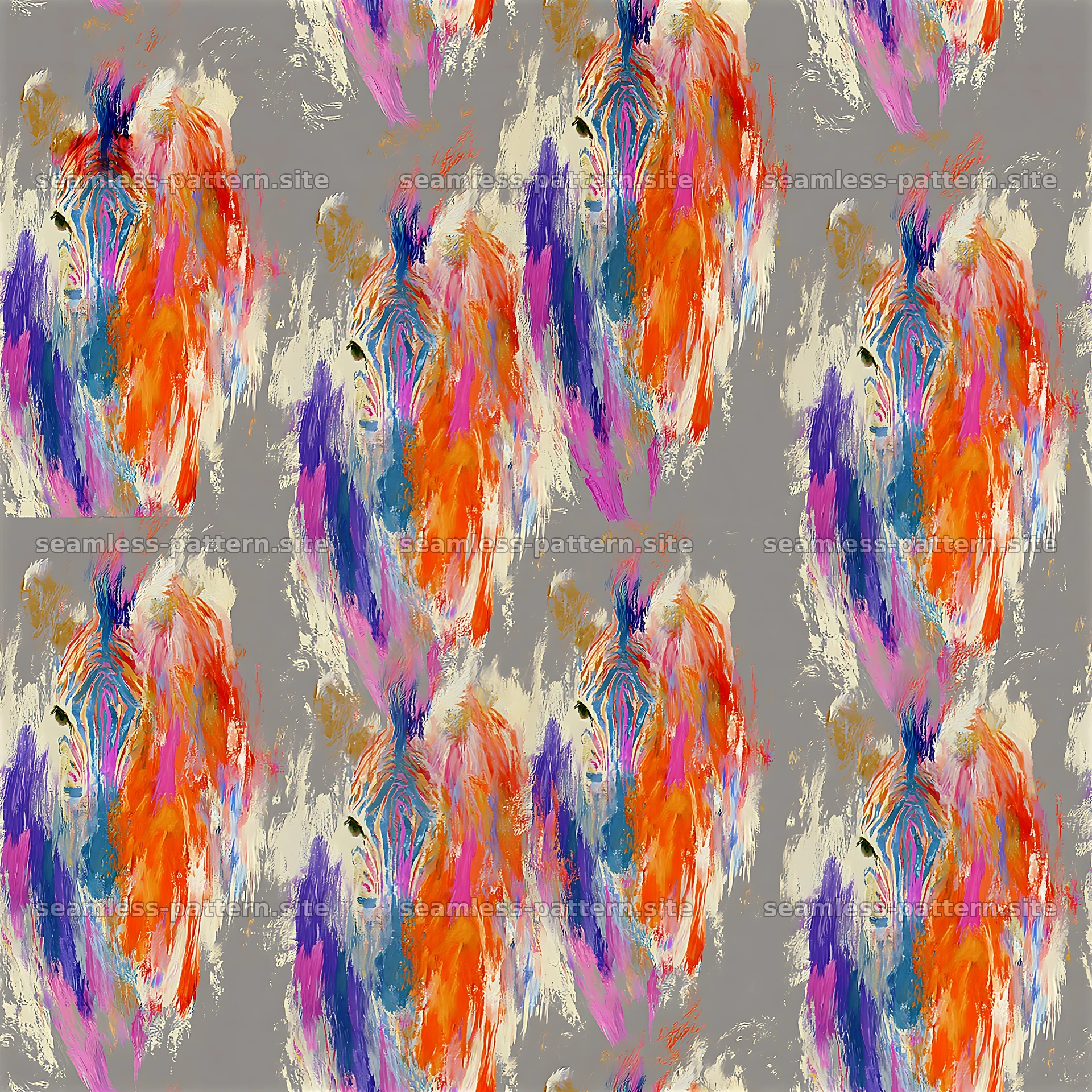 Colorful Zebra Brushstroke Seamless Pattern — seamless tileable pattern at 8192x8192