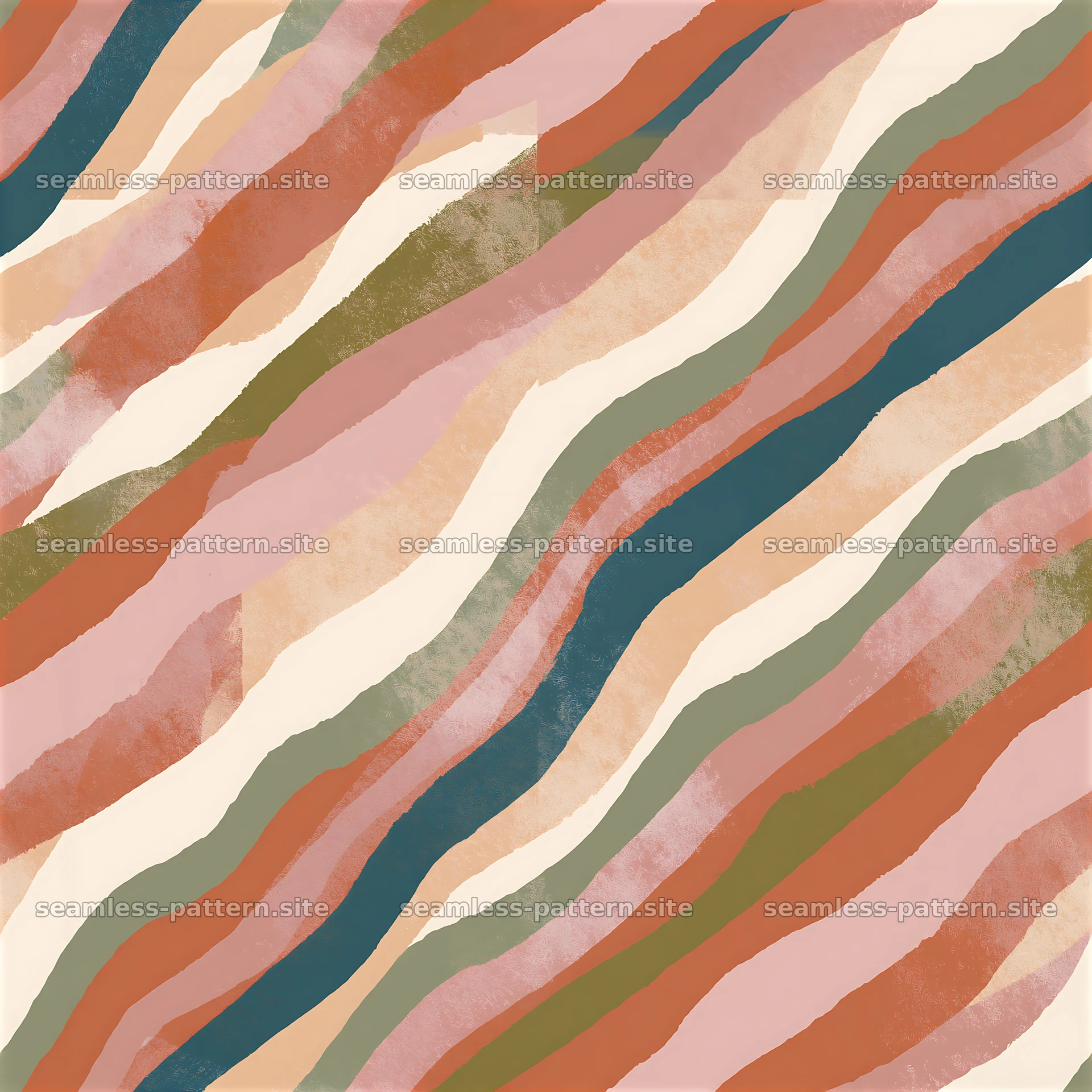 Multicolor Irregular Wavy Stripes Seamless Pattern — seamless tileable pattern at 8192x8192