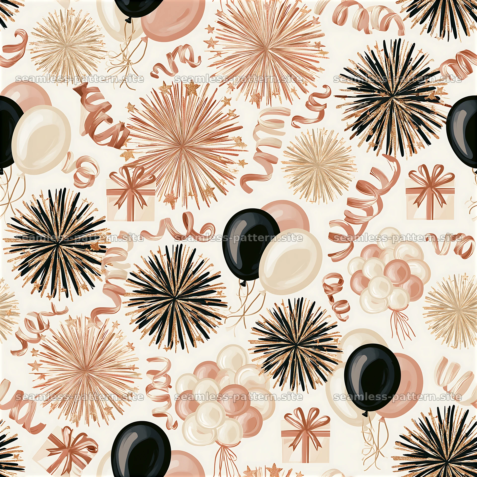 Elegant Birthday Celebration Seamless Pattern — seamless tileable pattern at 8192x8192