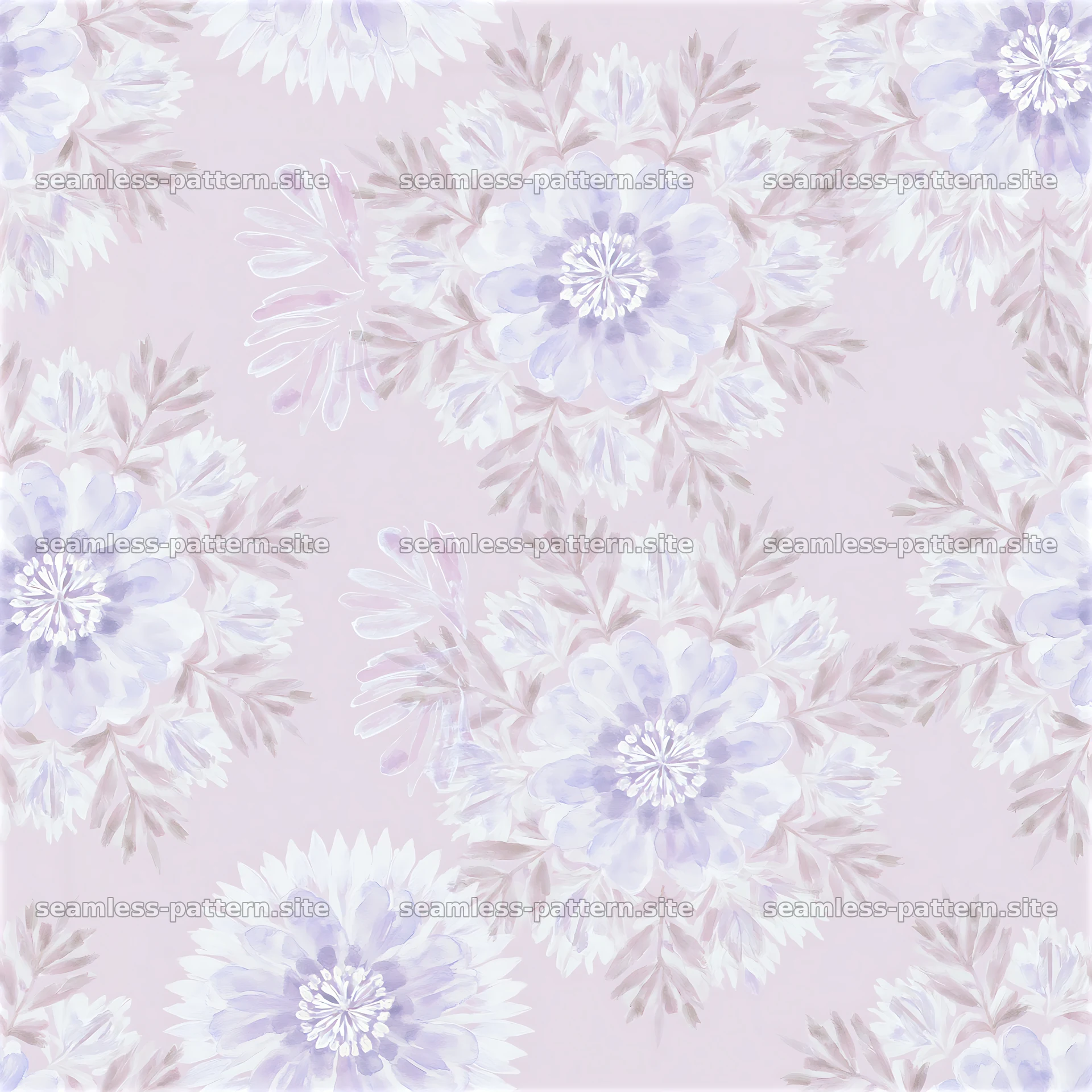 Flower medallion seamless pattern with soft colors and floral shapes — seamless tileable pattern at 8192x8192