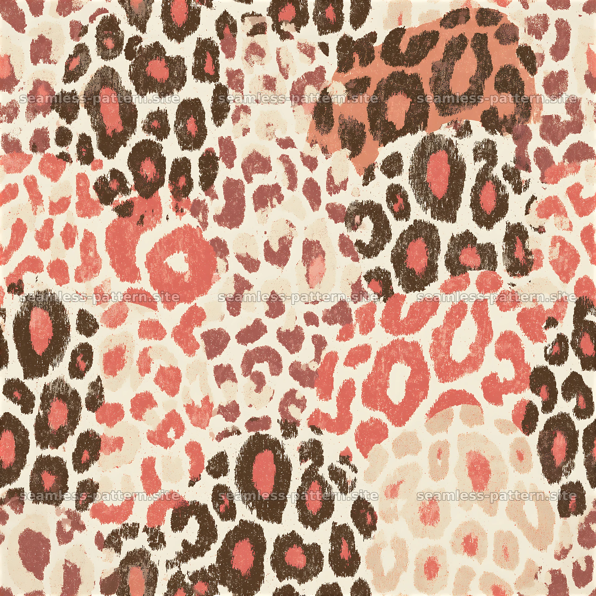 Seamless organic animal print texture with pink and brown hues — seamless tileable pattern at 8192x8192