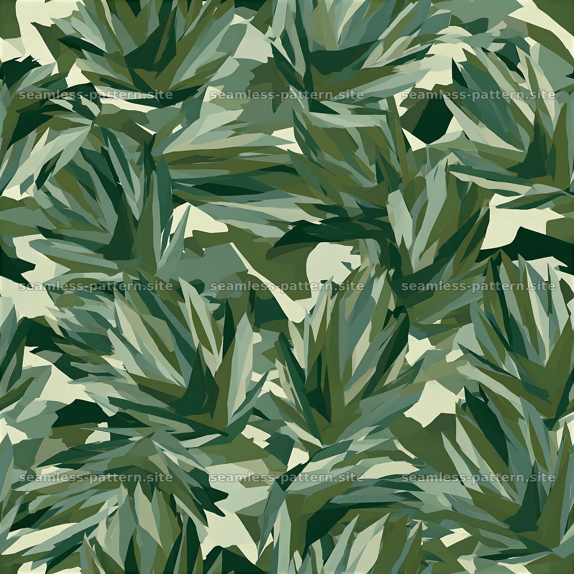 Green camouflage wallpaper seamless pattern with layered foliage — seamless tileable pattern at 8192x8192