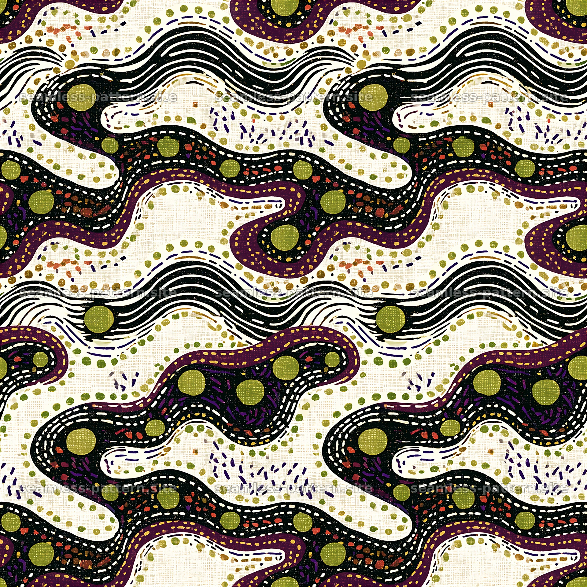 Funky Abstract Repeating Pattern with Wavy Organic Shapes — seamless tileable pattern at 8192x8192