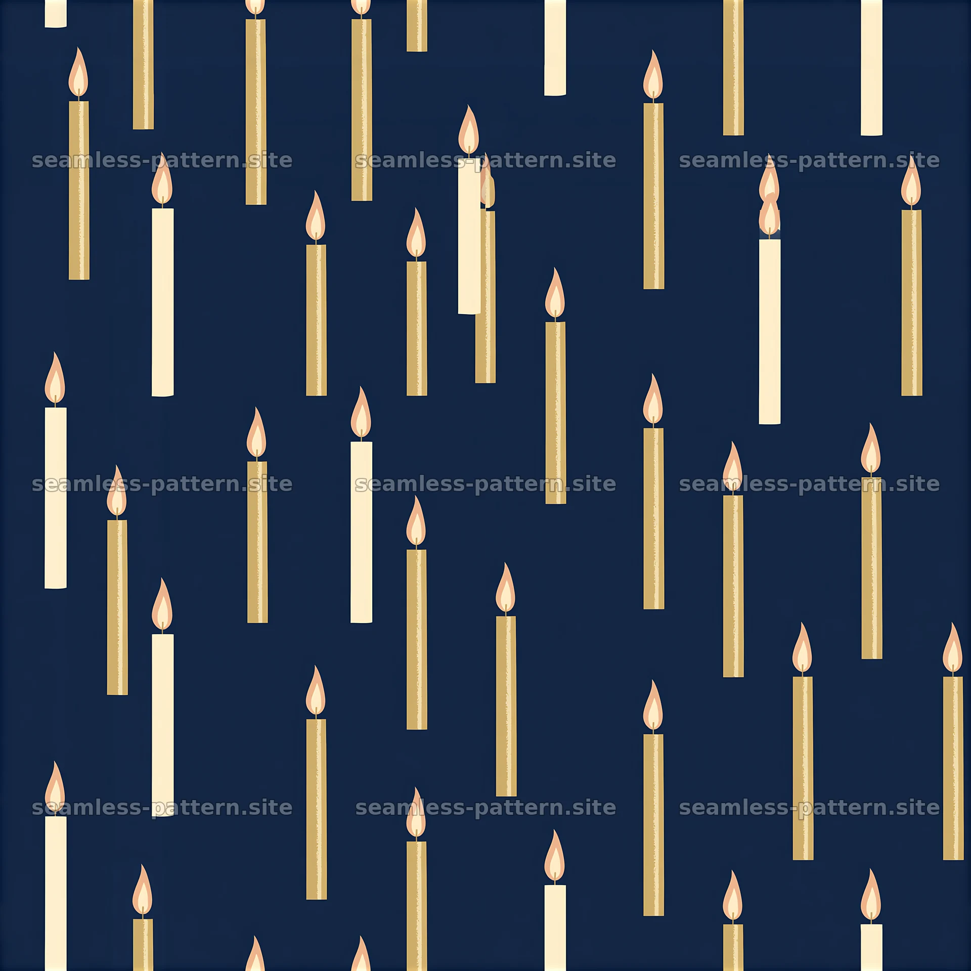 Birthday candles displayed in a seamless repeat pattern — seamless tileable pattern at 8192x8192