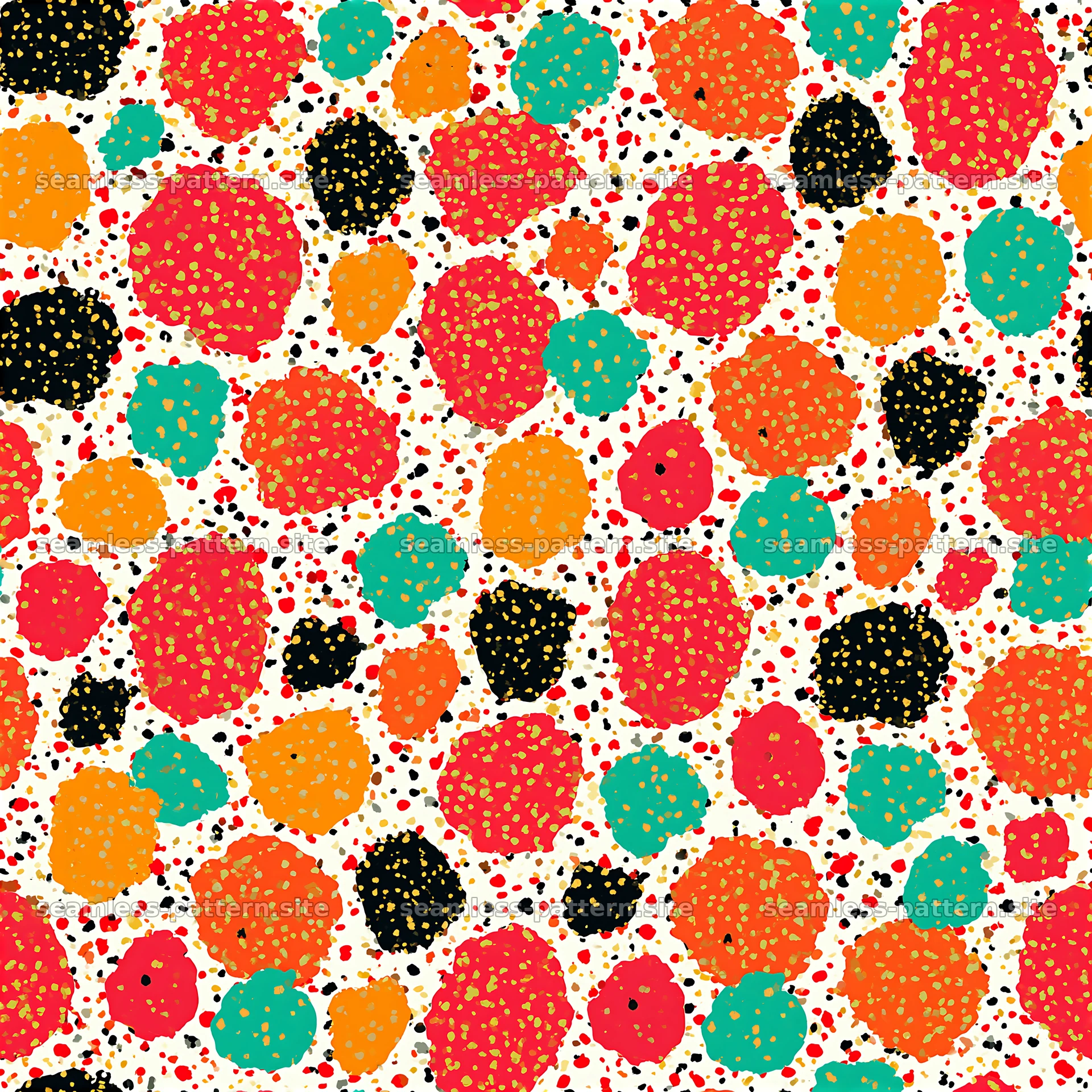 Colorful seamless pattern with circles in vibrant shades — seamless tileable pattern at 8192x8192
