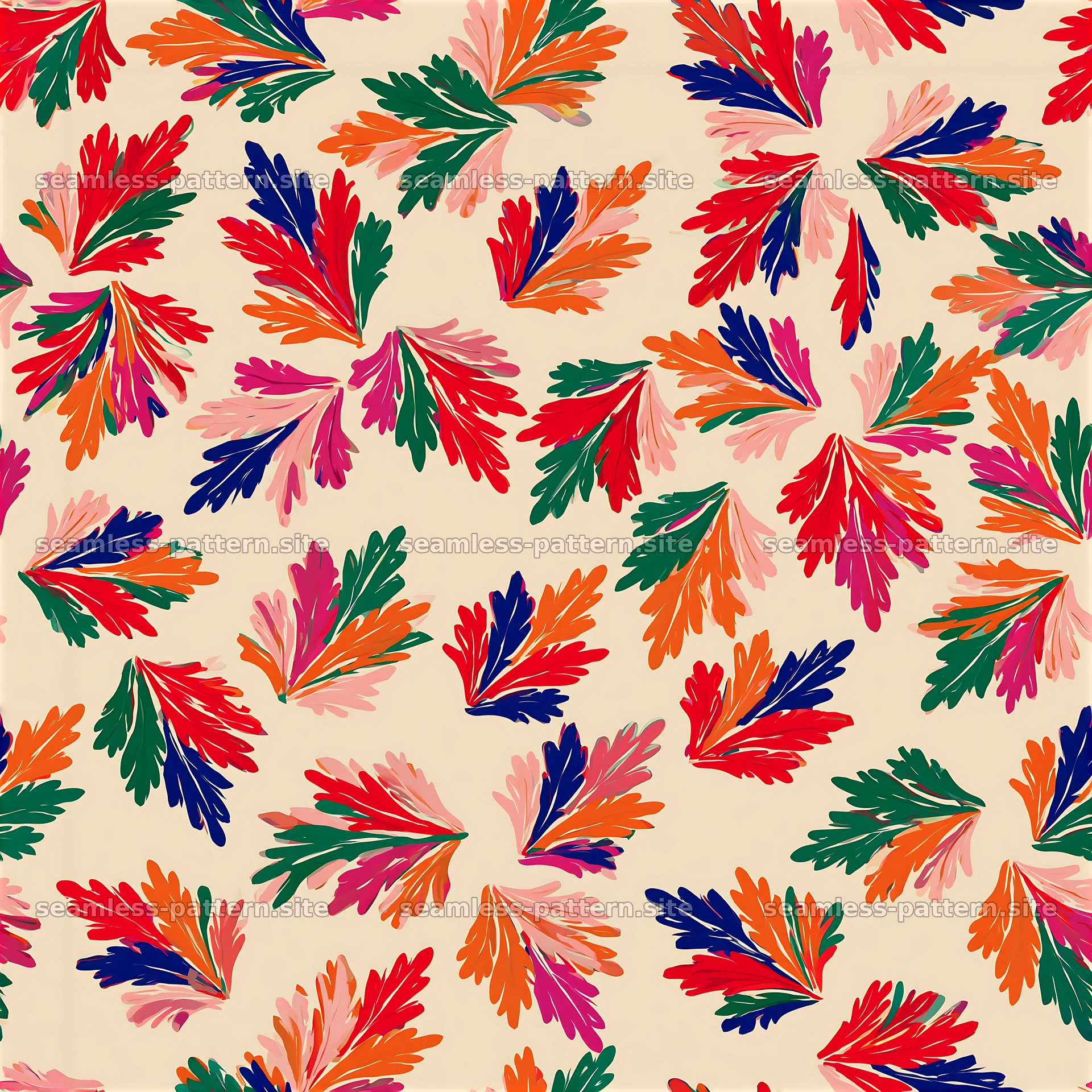 Colorful Leaf Seamless Pattern — seamless tileable pattern at 8192x8192