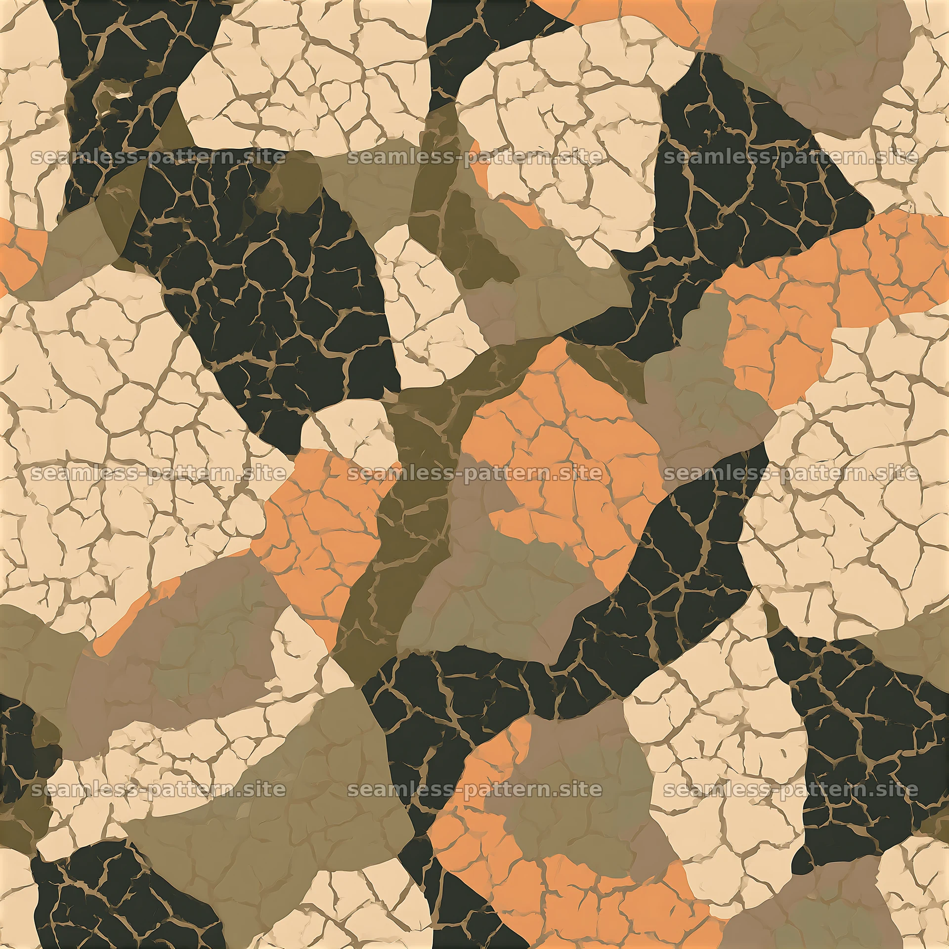 Desert Camouflage Cracked Earth Seamless Pattern — seamless tileable pattern at 8192x8192