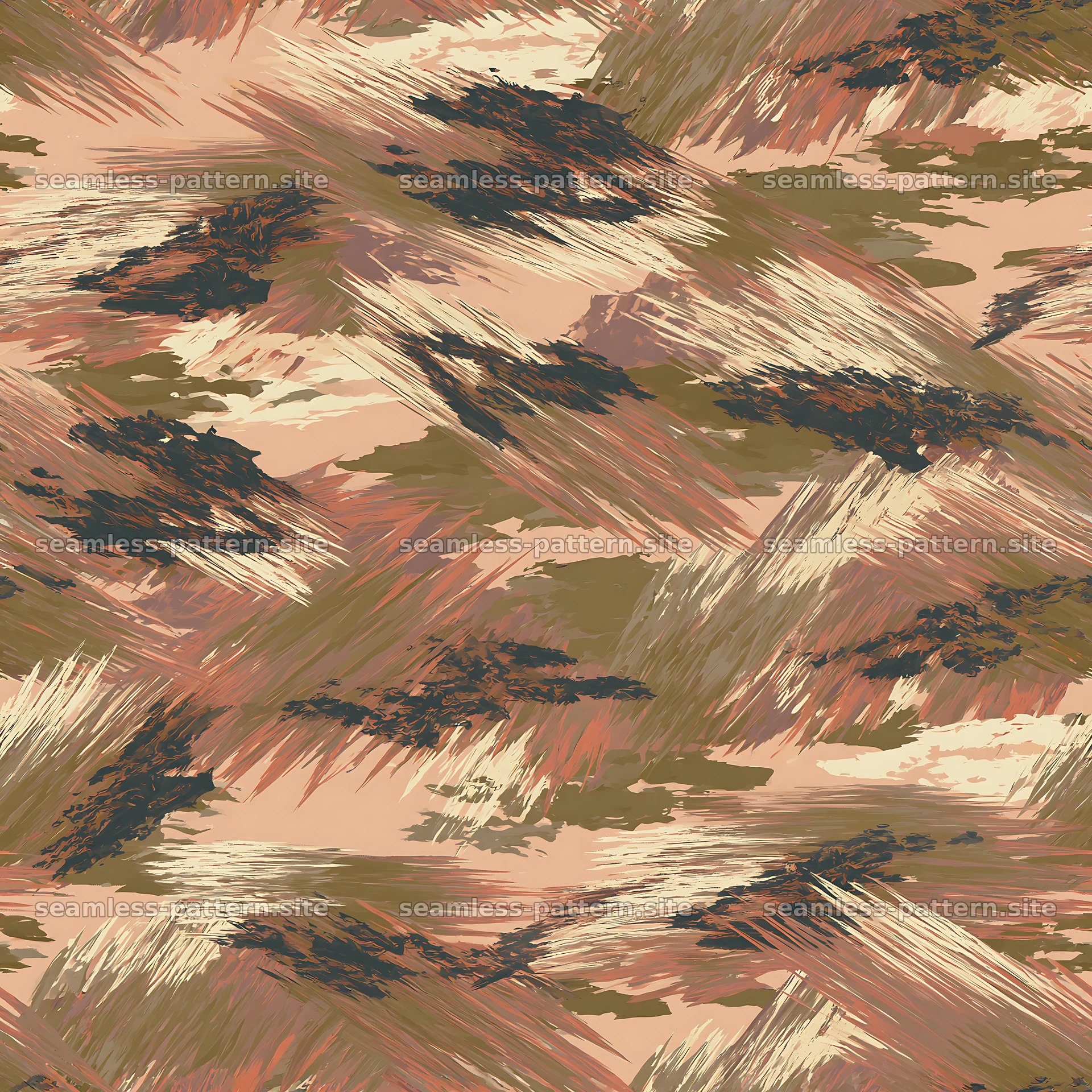 Seamless desert camouflage brushstroke pattern for textiles — seamless tileable pattern