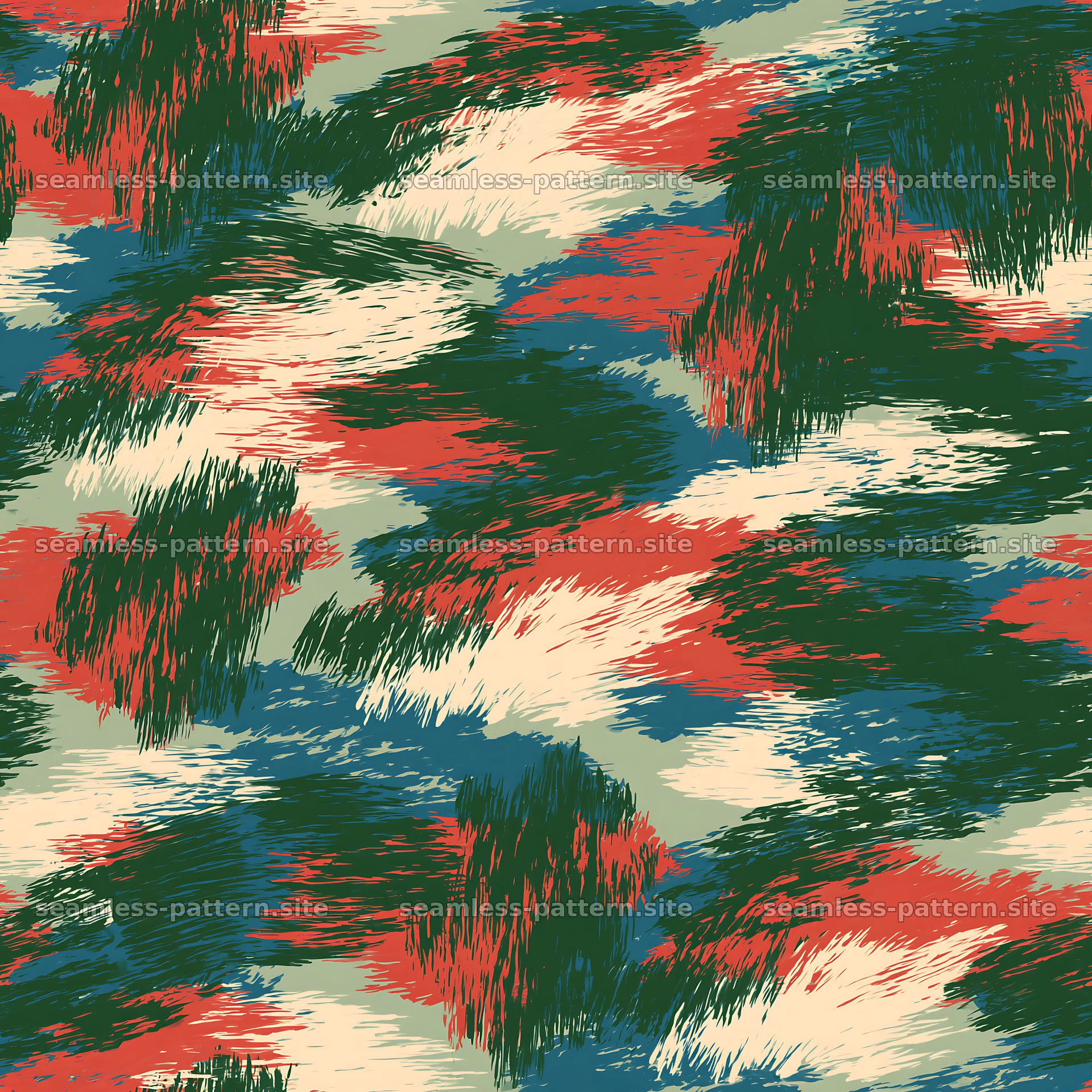 Seamless camouflage brushstroke pattern for fabric and textiles — seamless tileable pattern