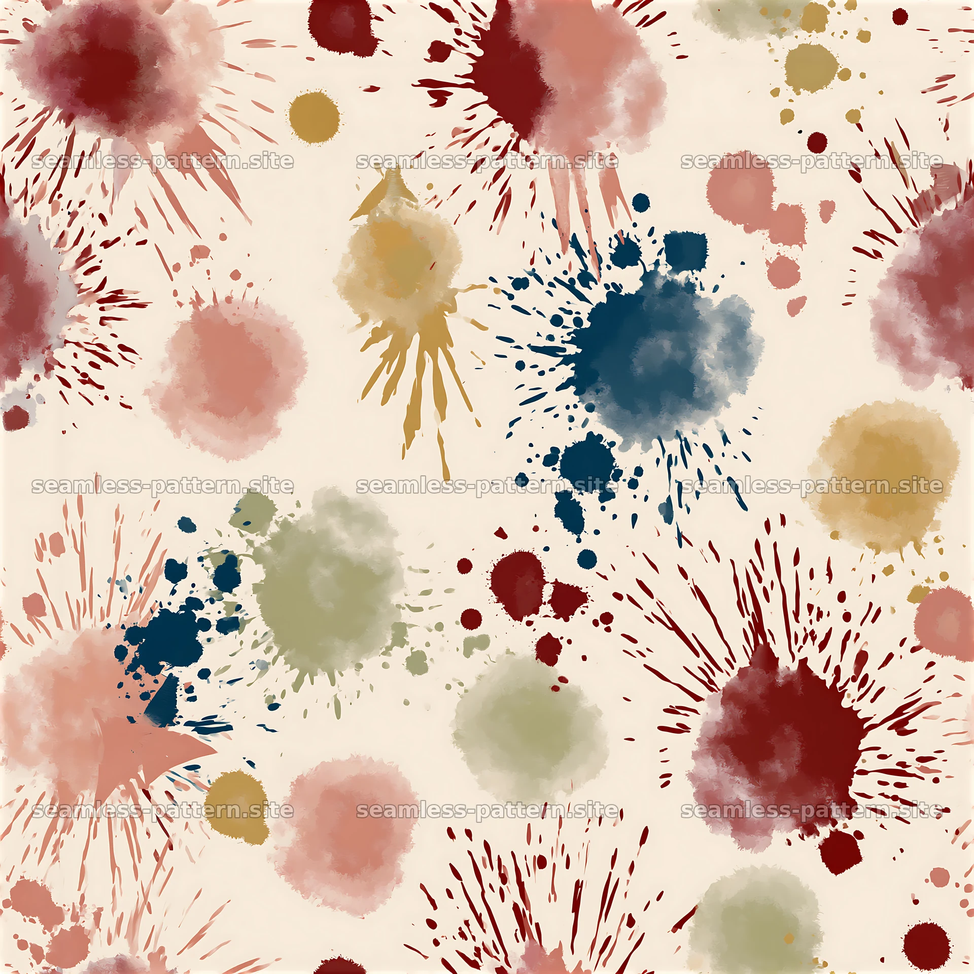 Bold color splatters seamless pattern brightens any creative project — seamless tileable pattern at 8192x8192