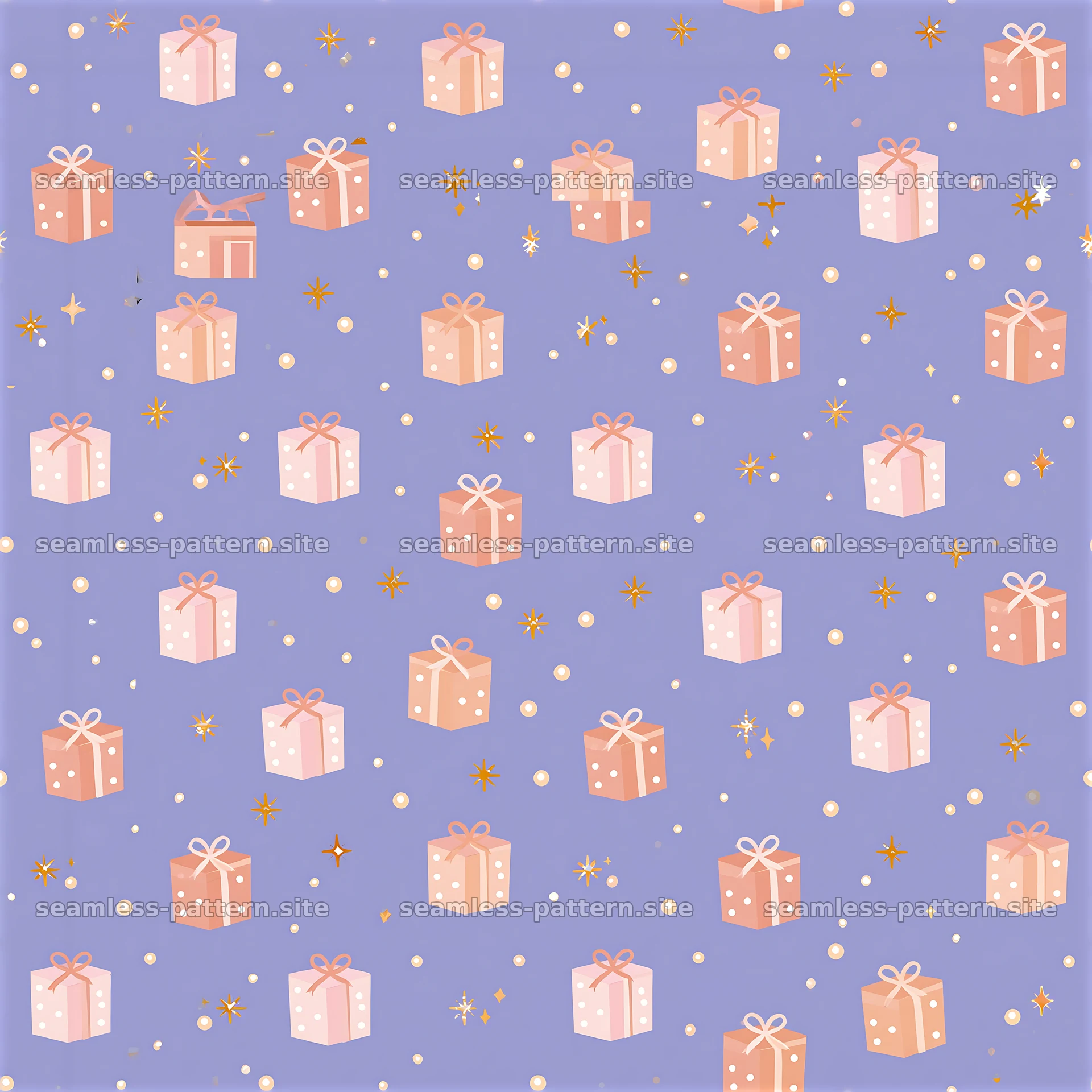 Cheerful Birthday Present Seamless Pattern — seamless tileable pattern at 8192x8192